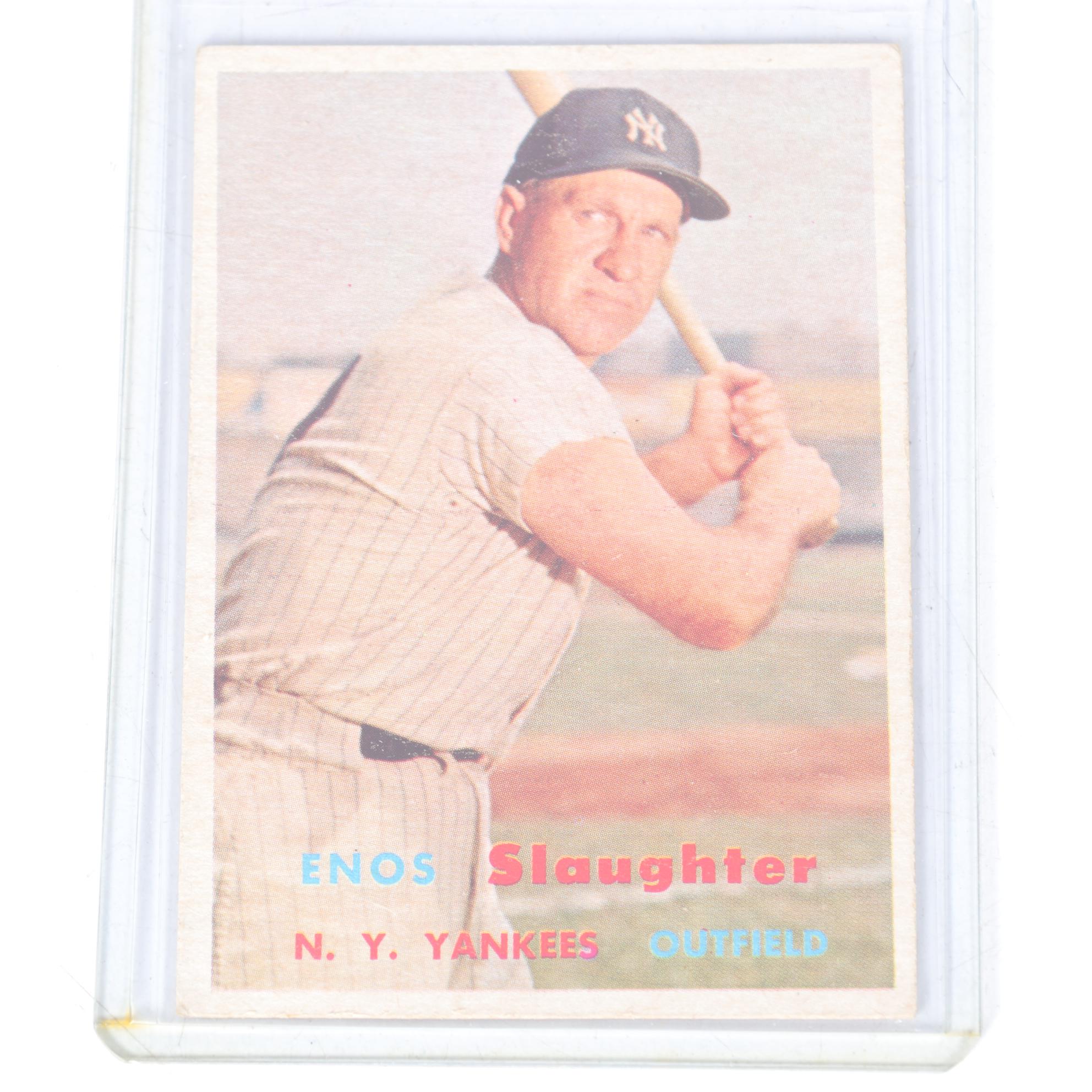 1957 Topps Baseball Cards with #250 Ed Mathews and #38 Nellie Fox