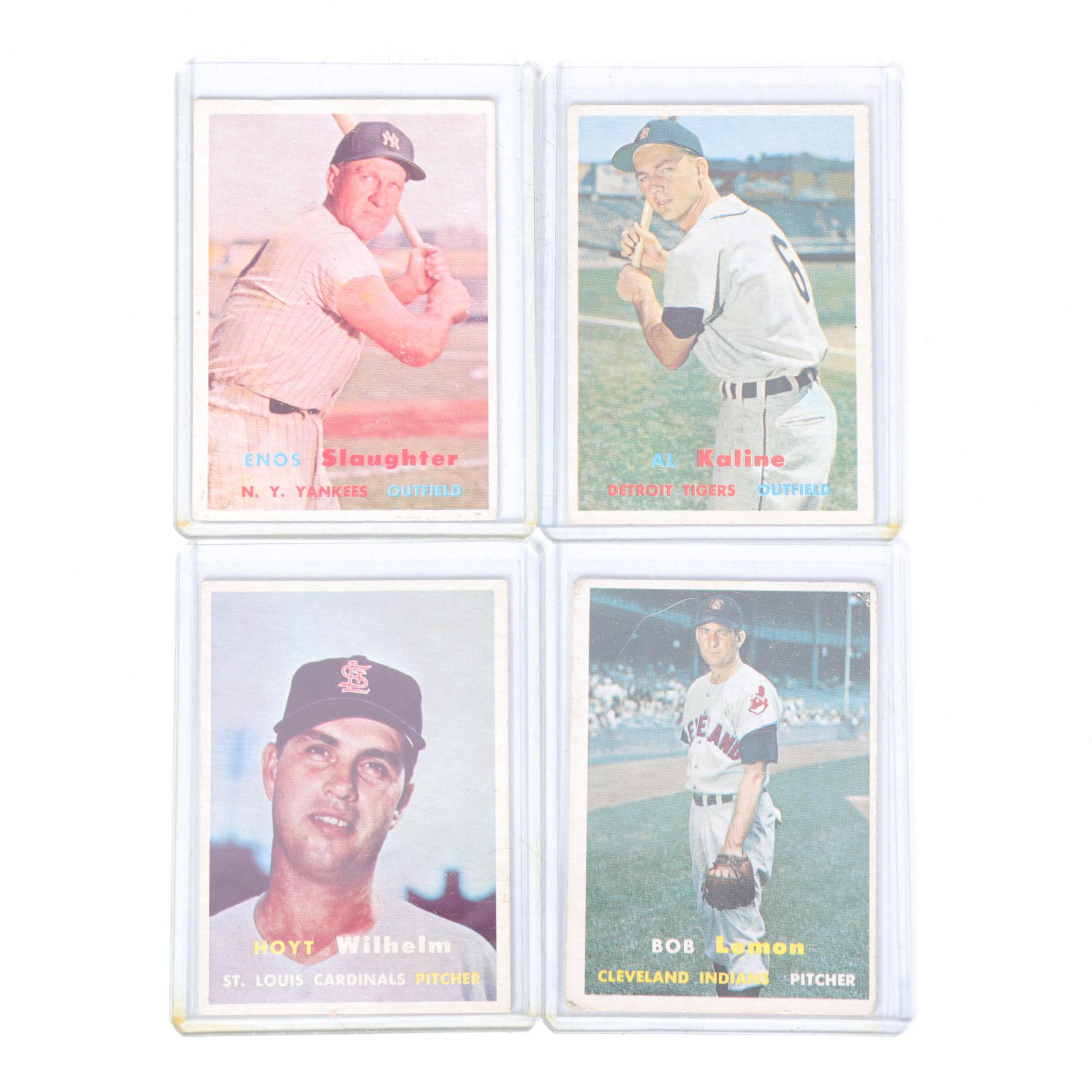 1957 Topps Baseball Cards with #125 Al Kaline and #120 Bob  Lemon