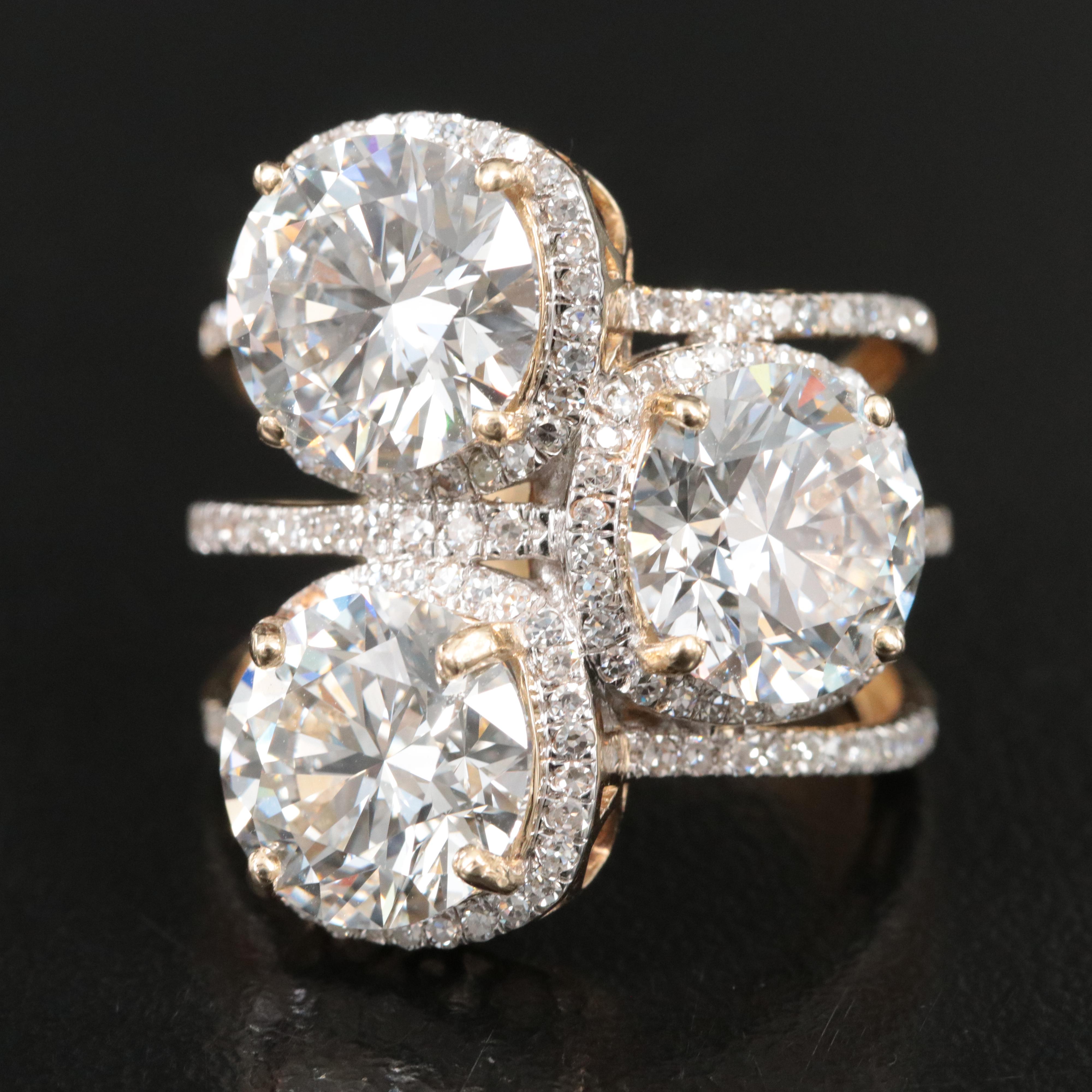 14K 10.54 CTW Lab Grown Diamond Ring with IGI Reports