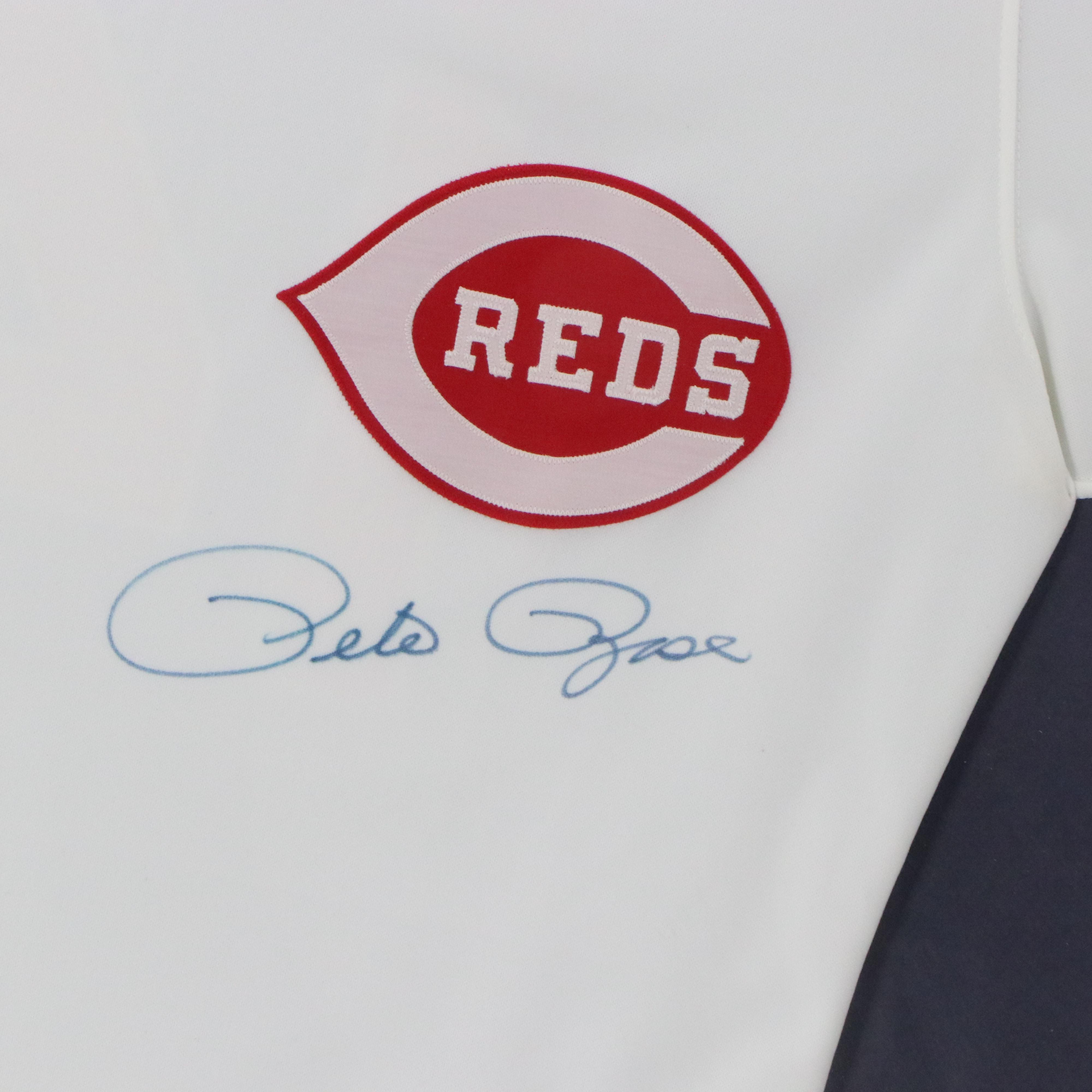 Pete Rose Signed Cincinnati Reds Baseball Rawlings Jersey with Display