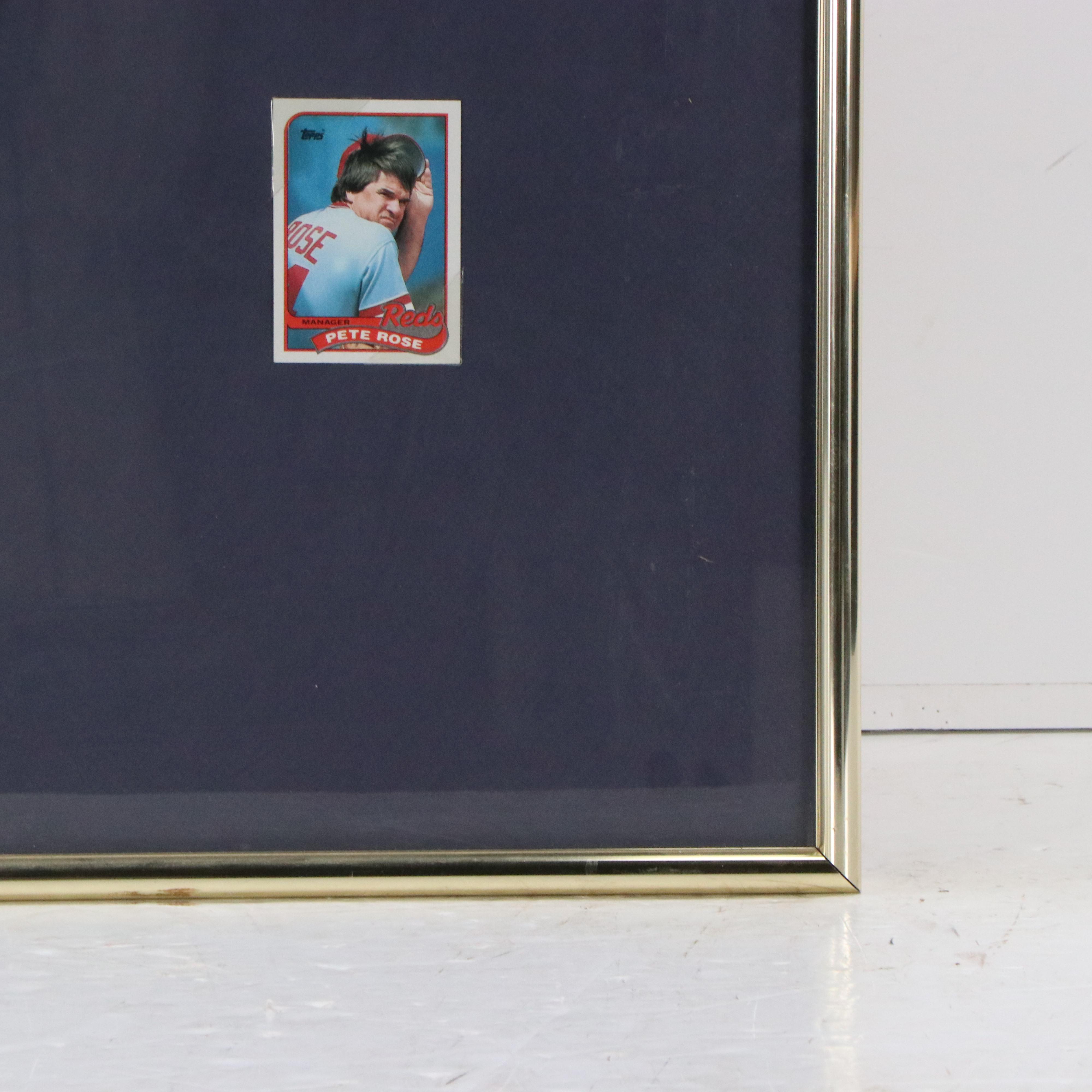 Pete Rose Signed Cincinnati Reds Baseball Rawlings Jersey with Display