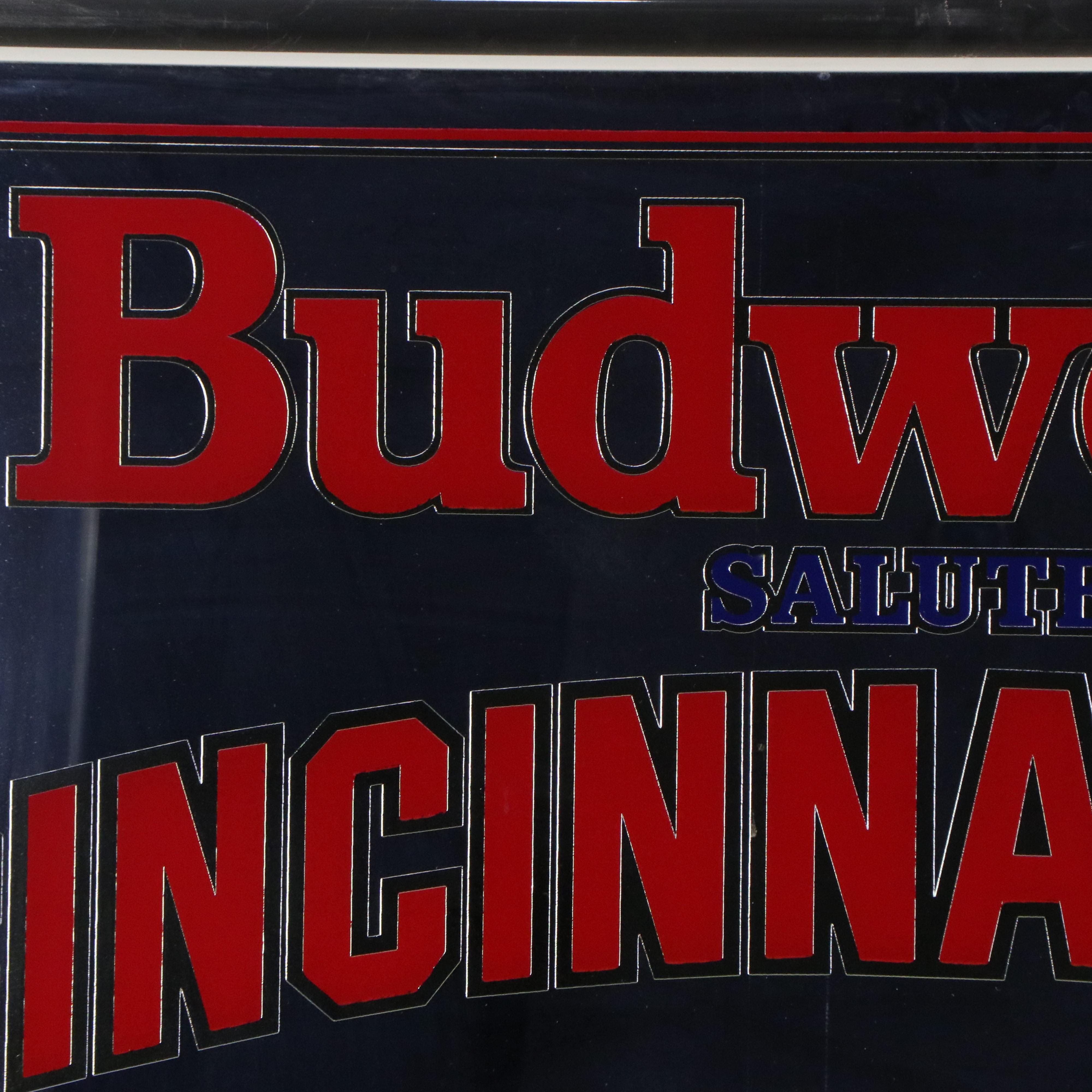1990 Cincinnati Reds World Champions Budweiser Sign
