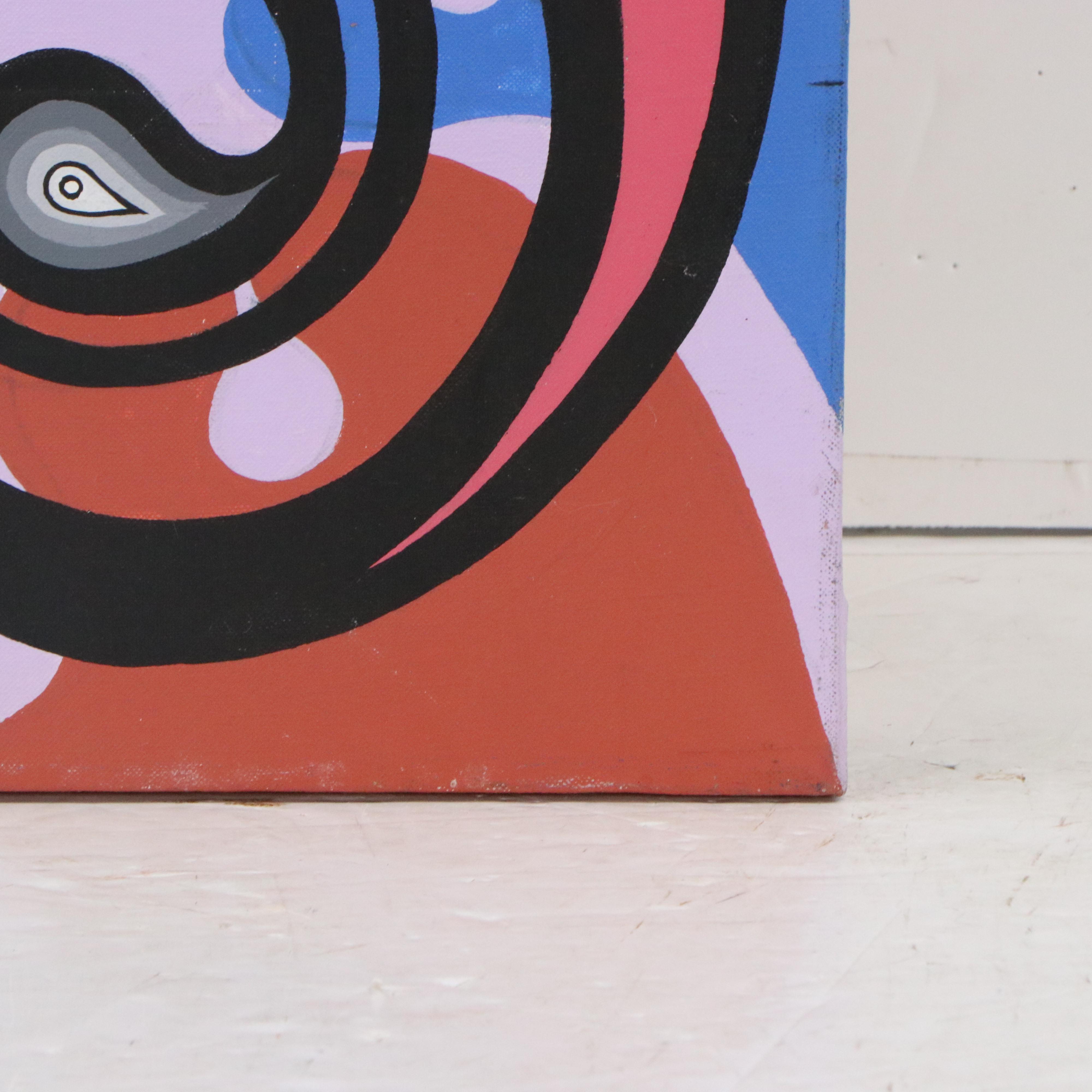 Achillo “Achi” Sullo Modern Biomorphic Acrylic Painting, Mid-Late 20th Century