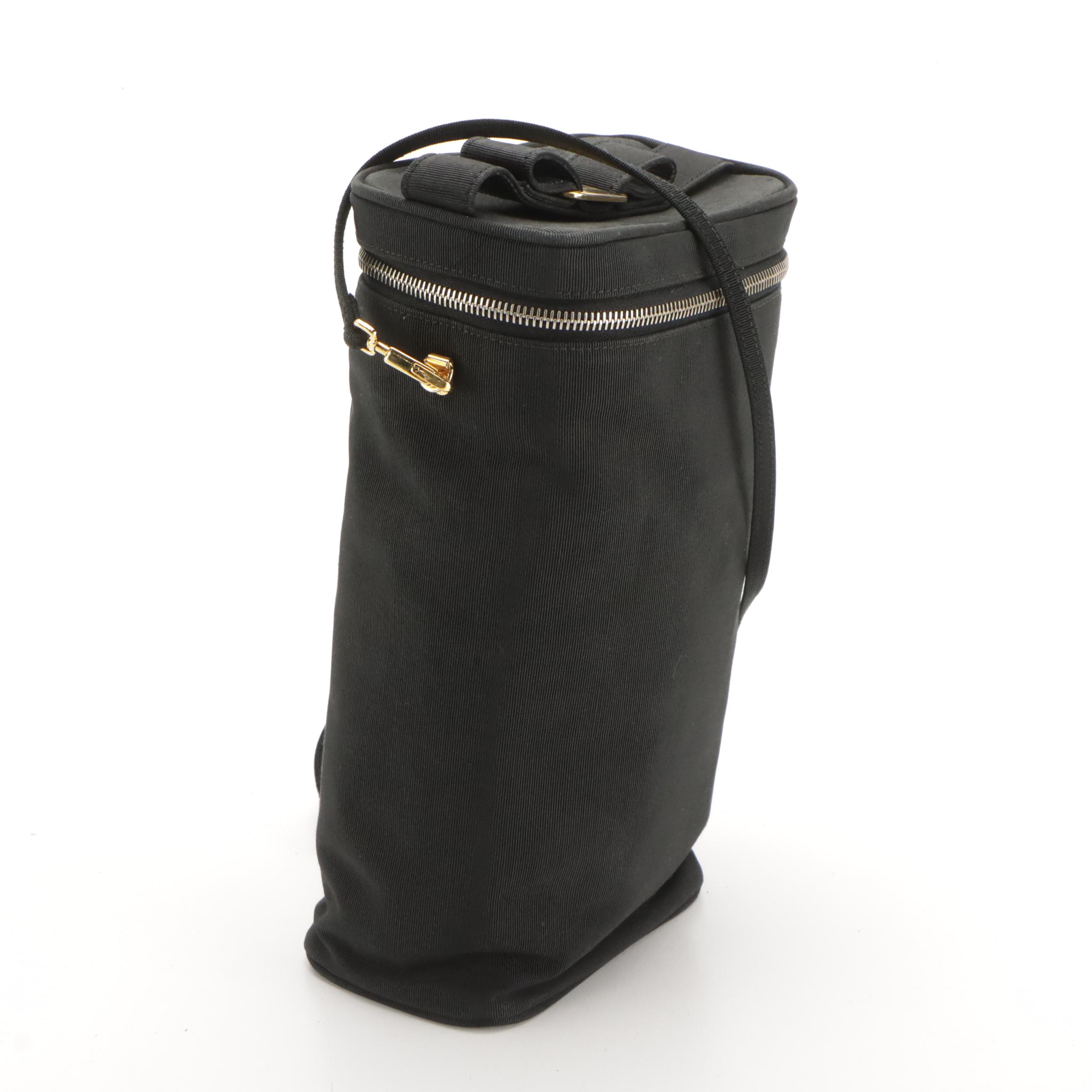 Salvatore Ferragamo Vintage Black Vara Bow Grosgrain Shoe Carrier Case, 1990s