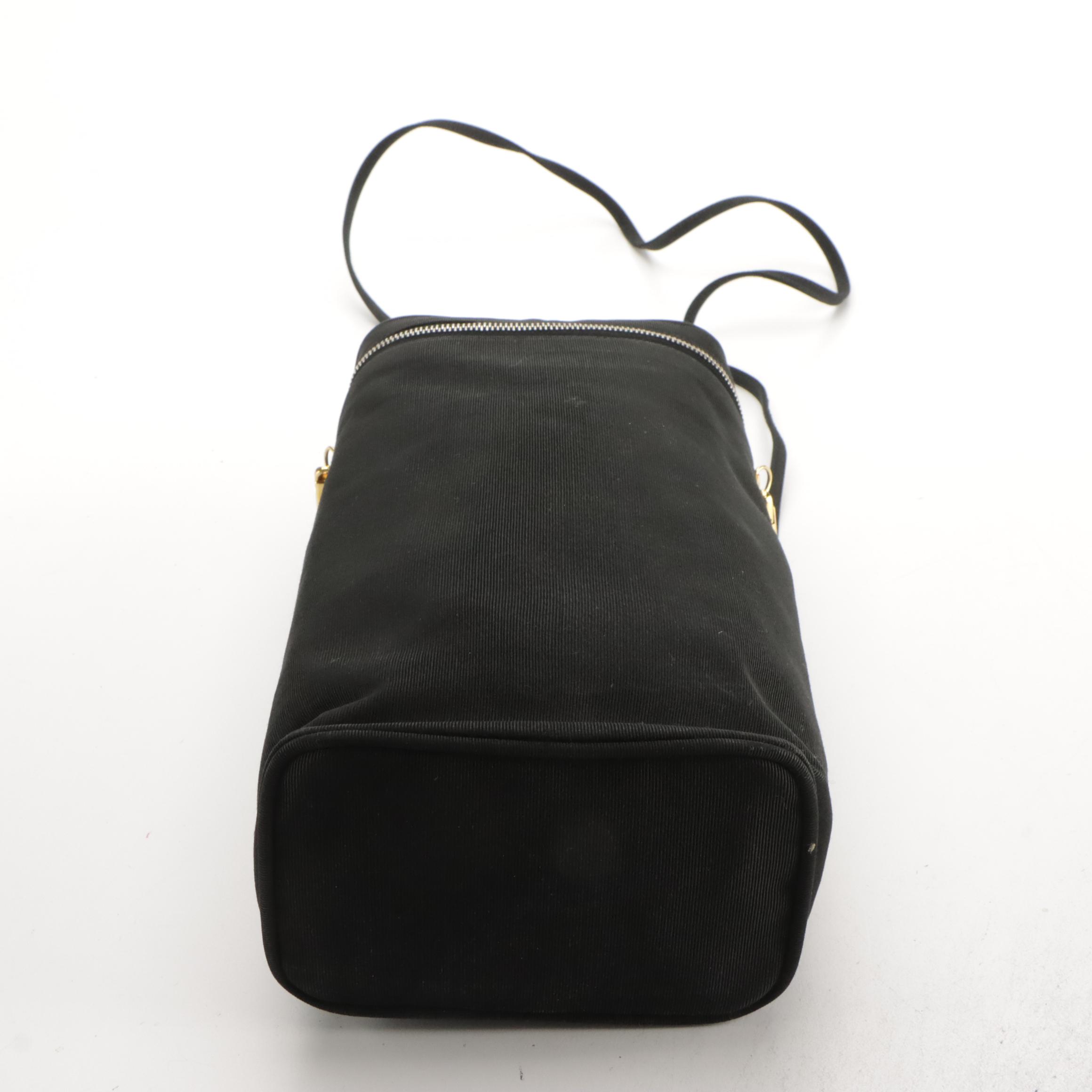 Salvatore Ferragamo Vintage Black Vara Bow Grosgrain Shoe Carrier Case, 1990s