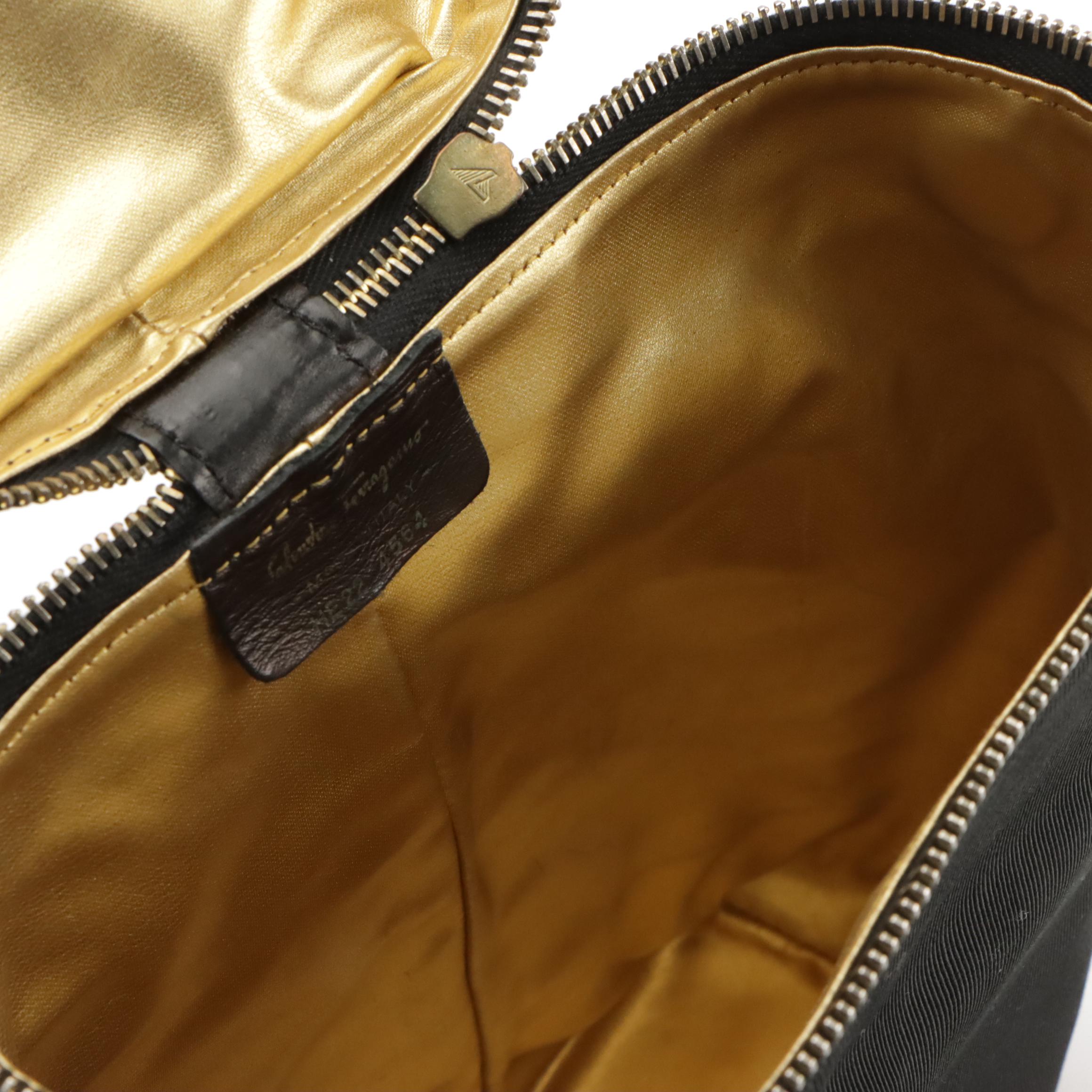 Salvatore Ferragamo Vintage Black Vara Bow Grosgrain Shoe Carrier Case, 1990s