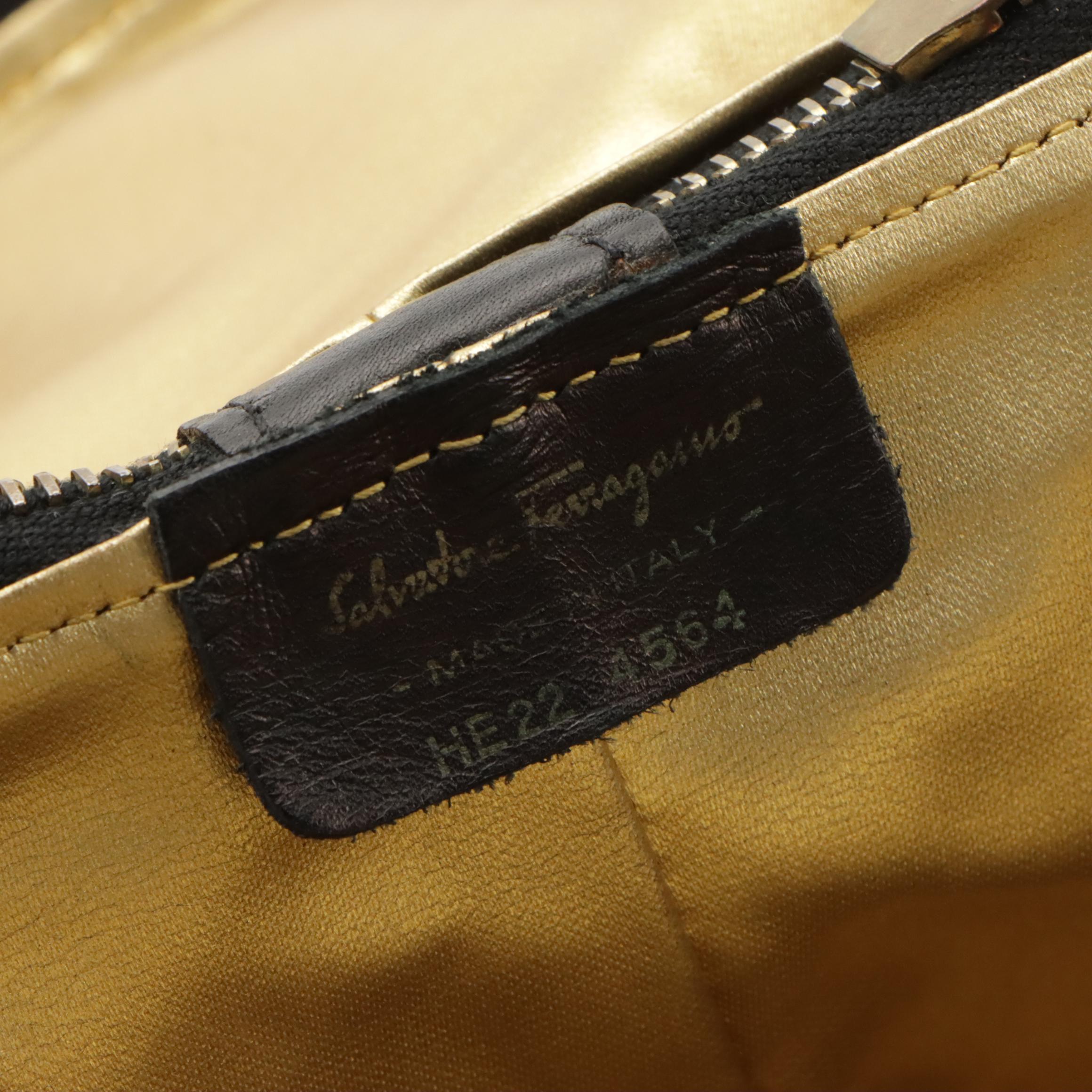 Salvatore Ferragamo Vintage Black Vara Bow Grosgrain Shoe Carrier Case, 1990s