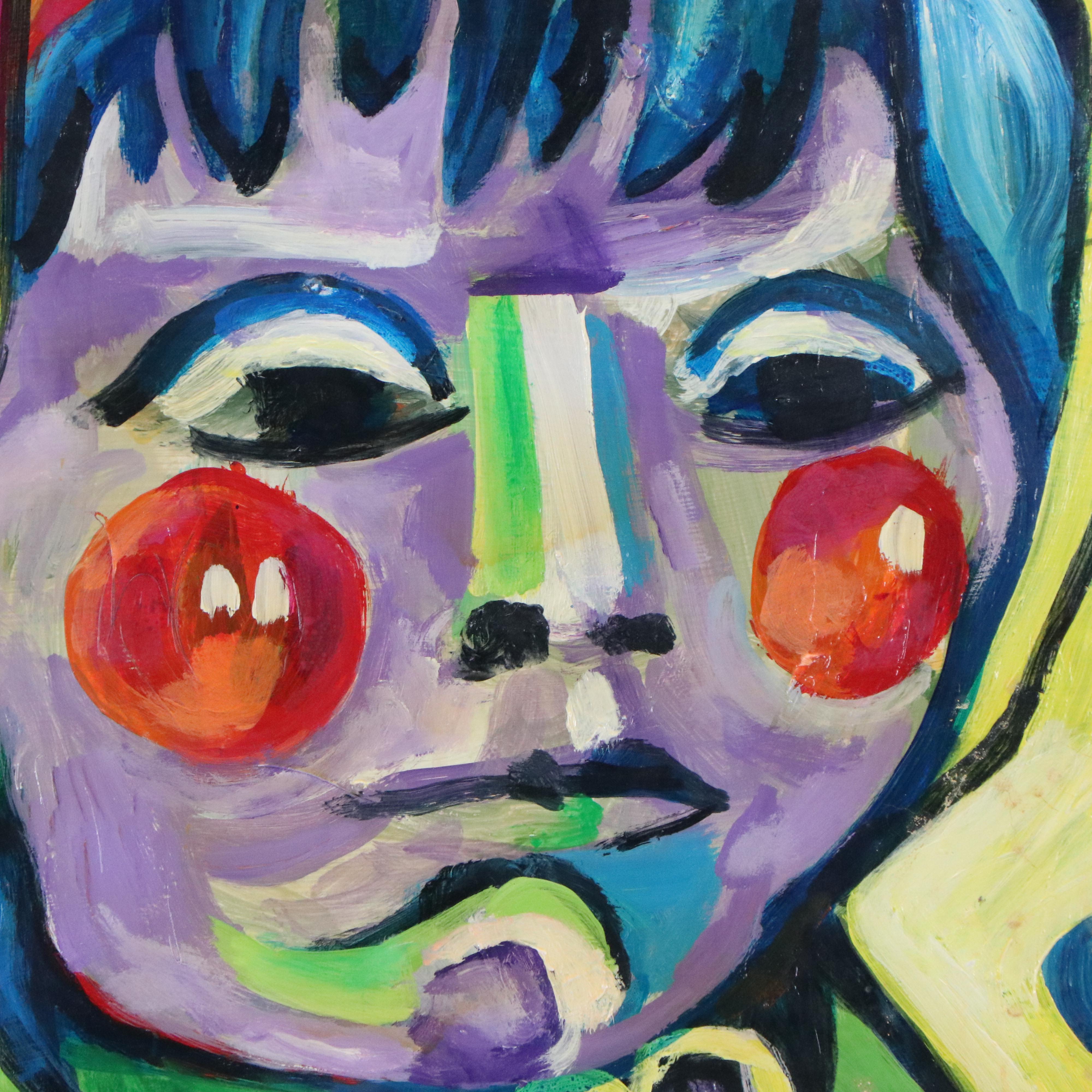 Gwen Doppler Modernist Acrylic Portrait, 21st Century