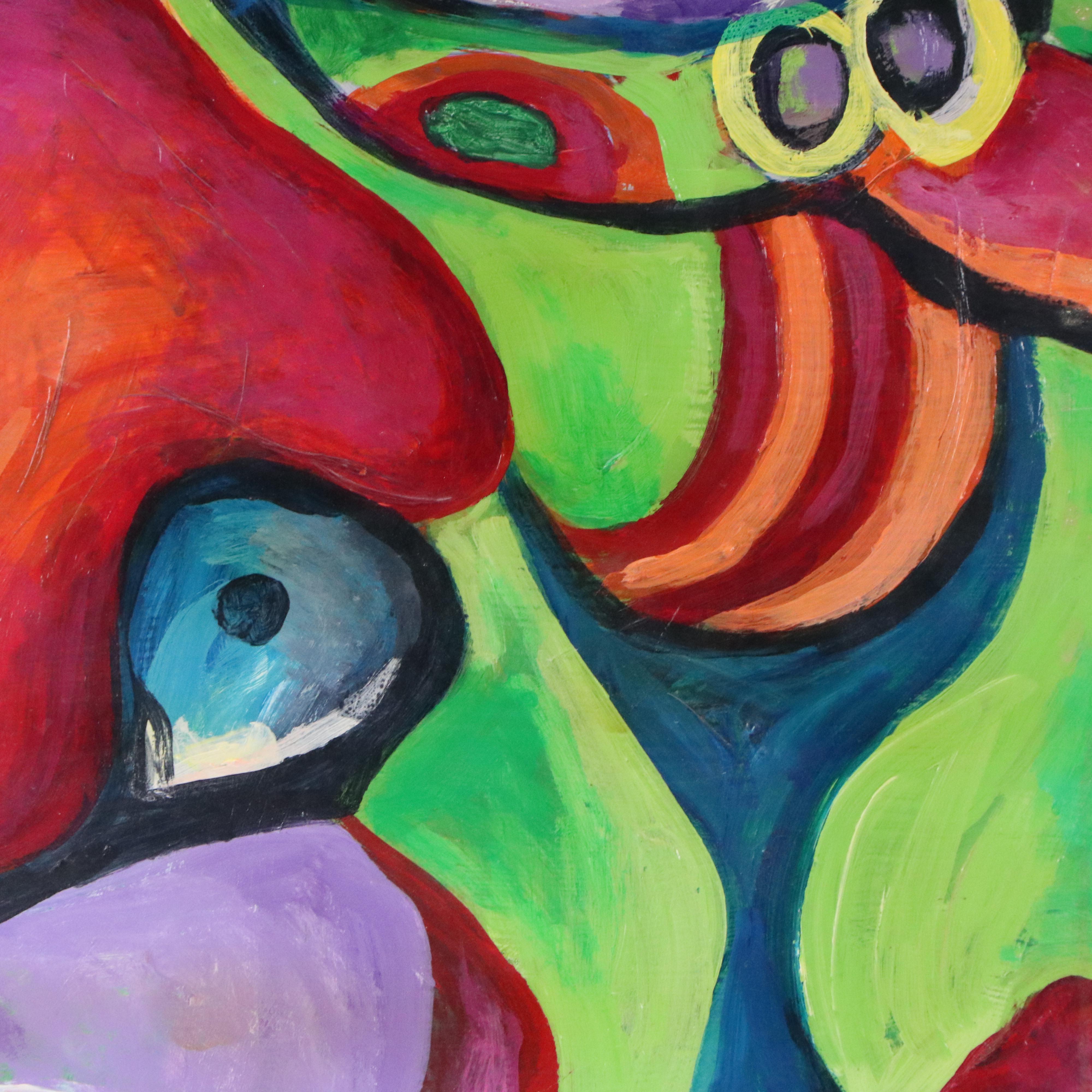 Gwen Doppler Modernist Acrylic Portrait, 21st Century