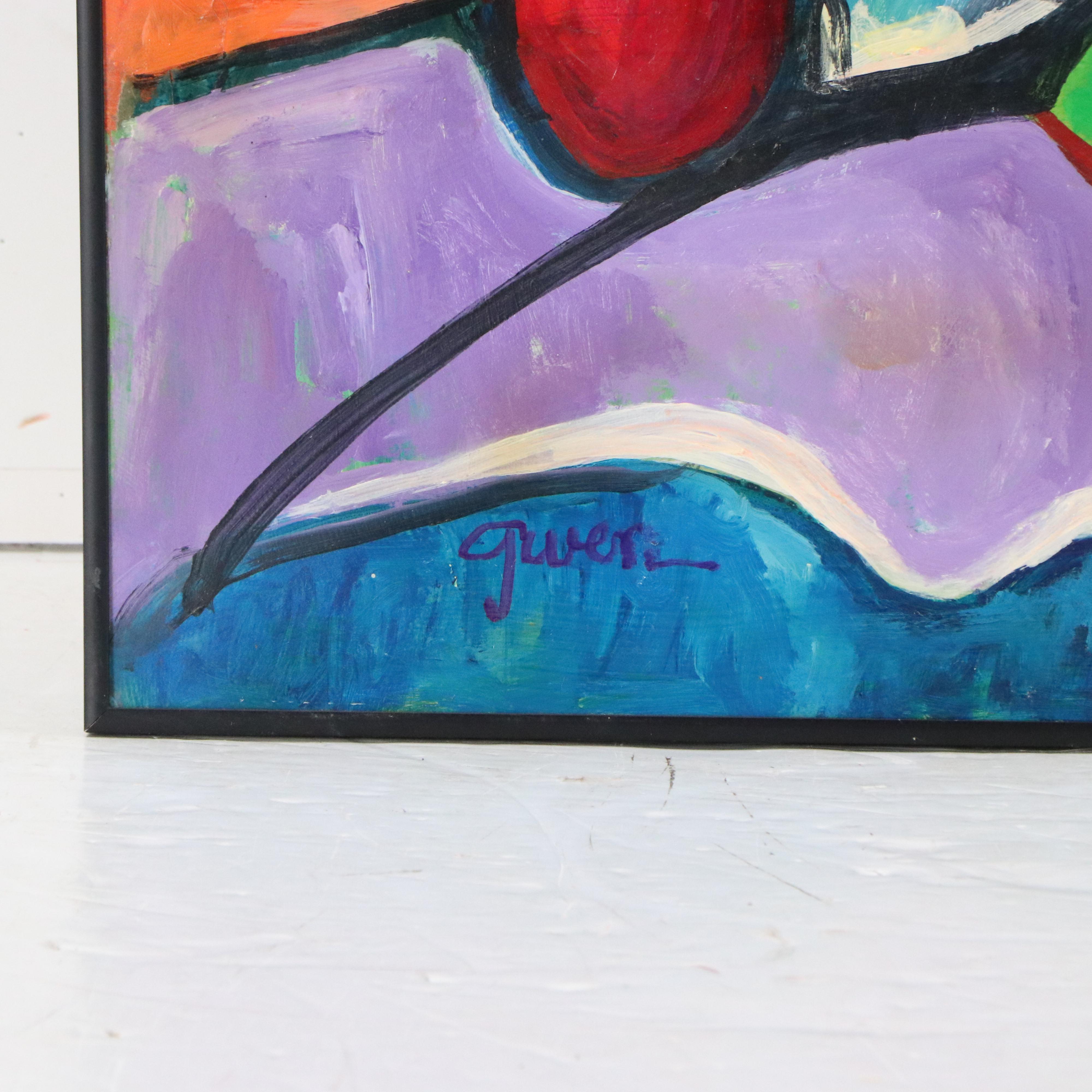 Gwen Doppler Modernist Acrylic Portrait, 21st Century