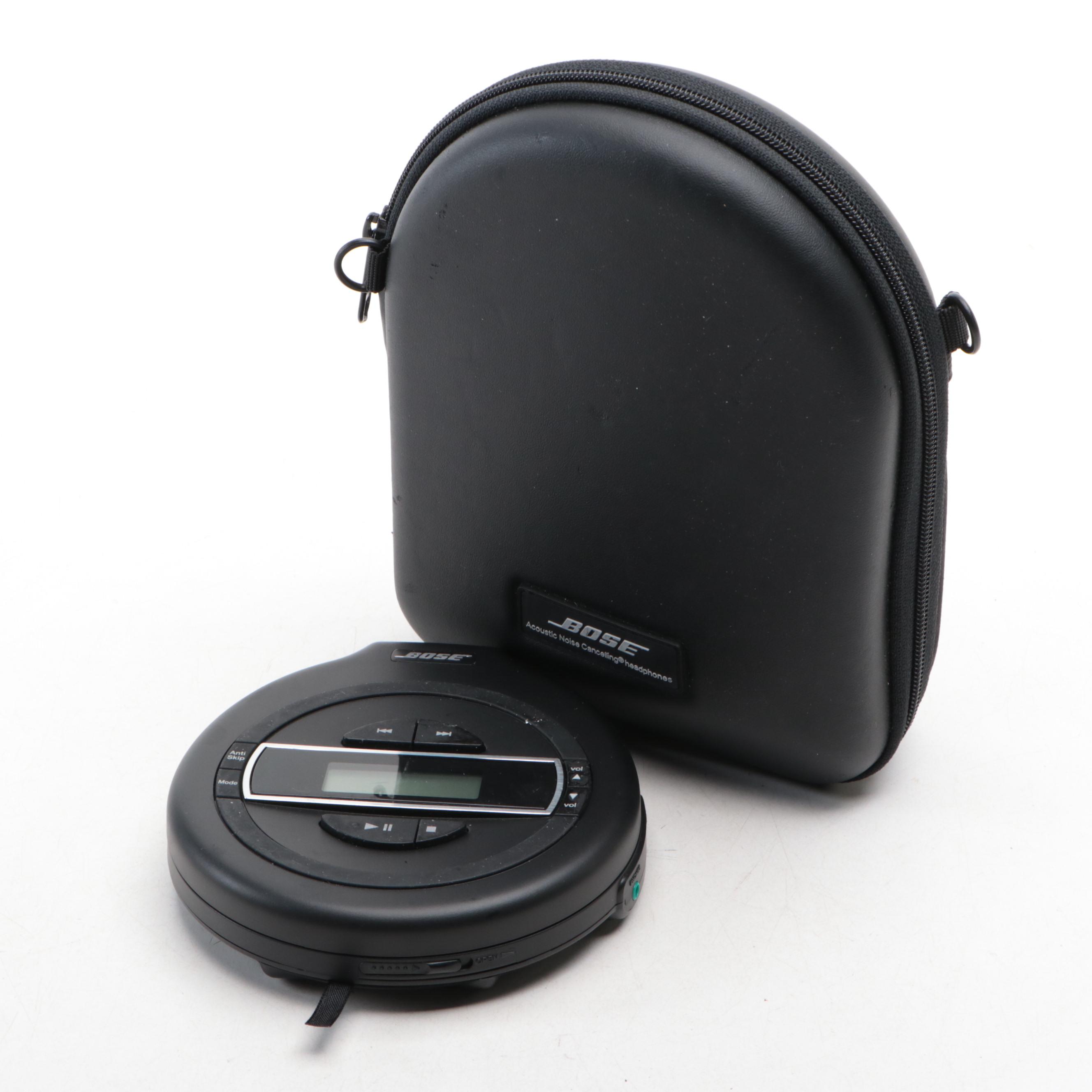 Bose QuietComfort 3 Noise Canceling Headphones and Portable CD Player