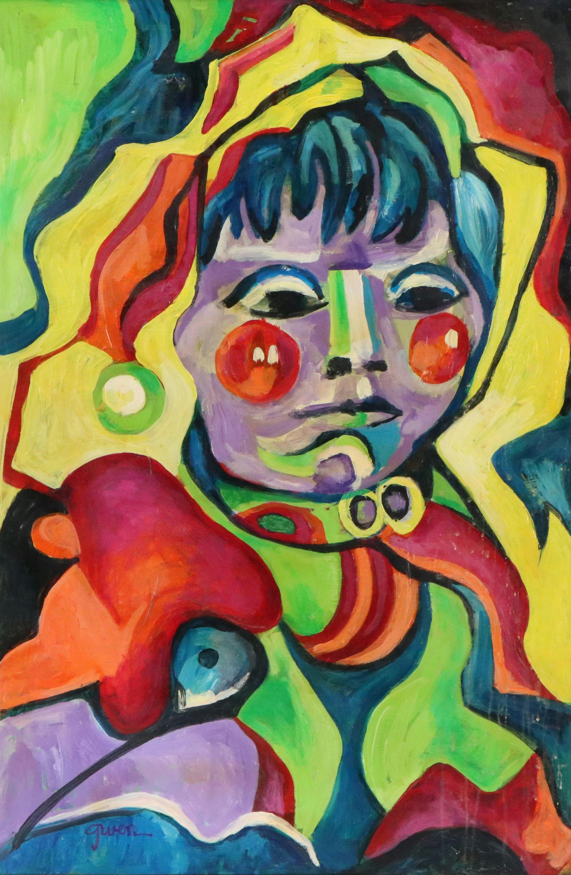 Gwen Doppler Modernist Acrylic Portrait, 21st Century