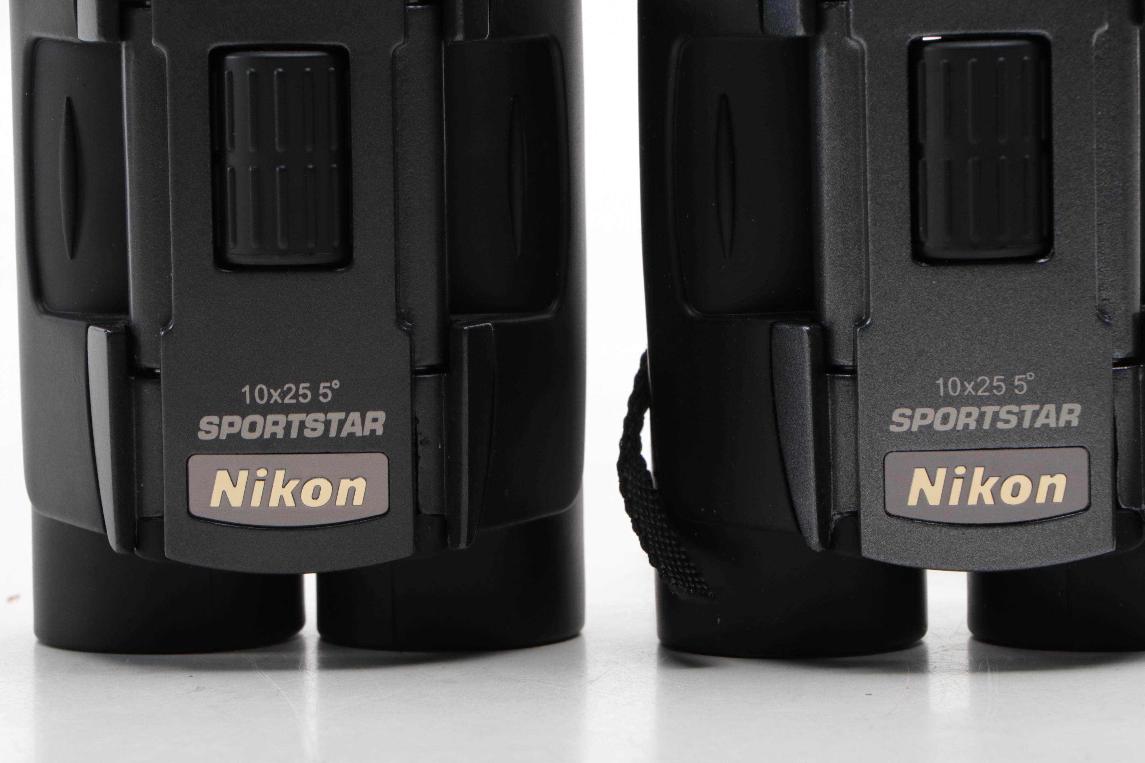 Nikon Sportstar 10x25 Binoculars with REI Travel Wallets and Tumi Luggage Tag