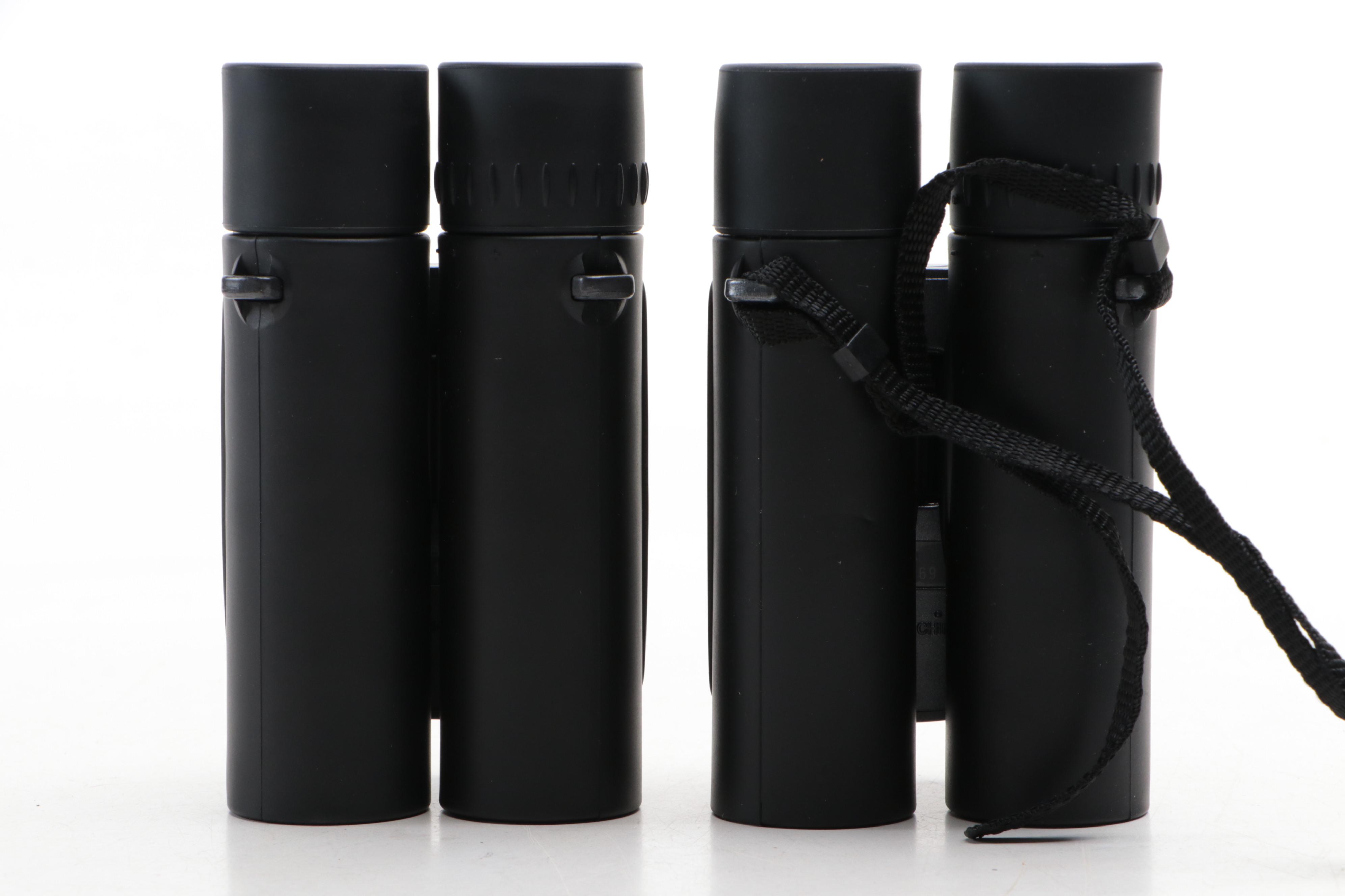 Nikon Sportstar 10x25 Binoculars with REI Travel Wallets and Tumi Luggage Tag