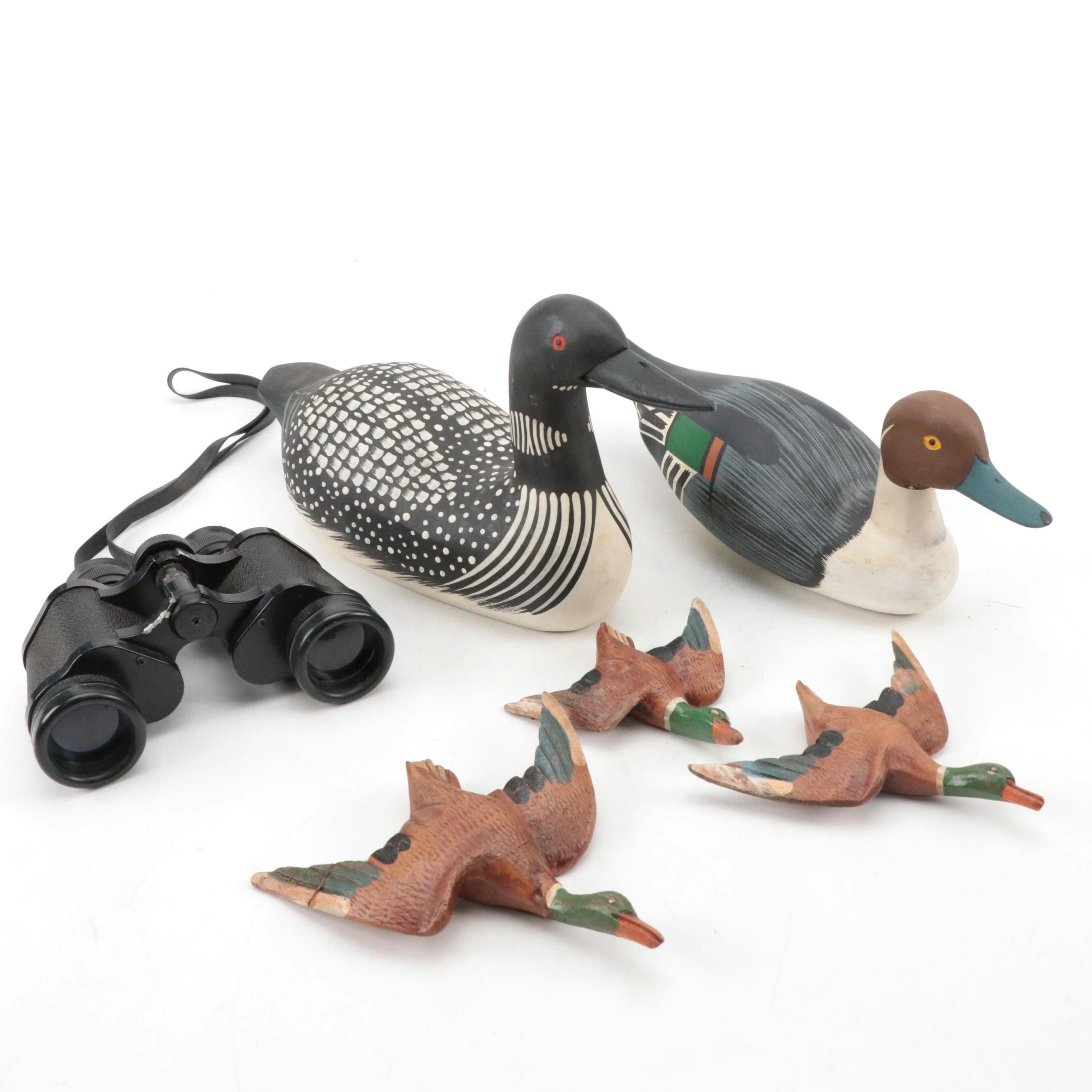 Sears Binoculars with Japanese Painted Wood and Other Ducks