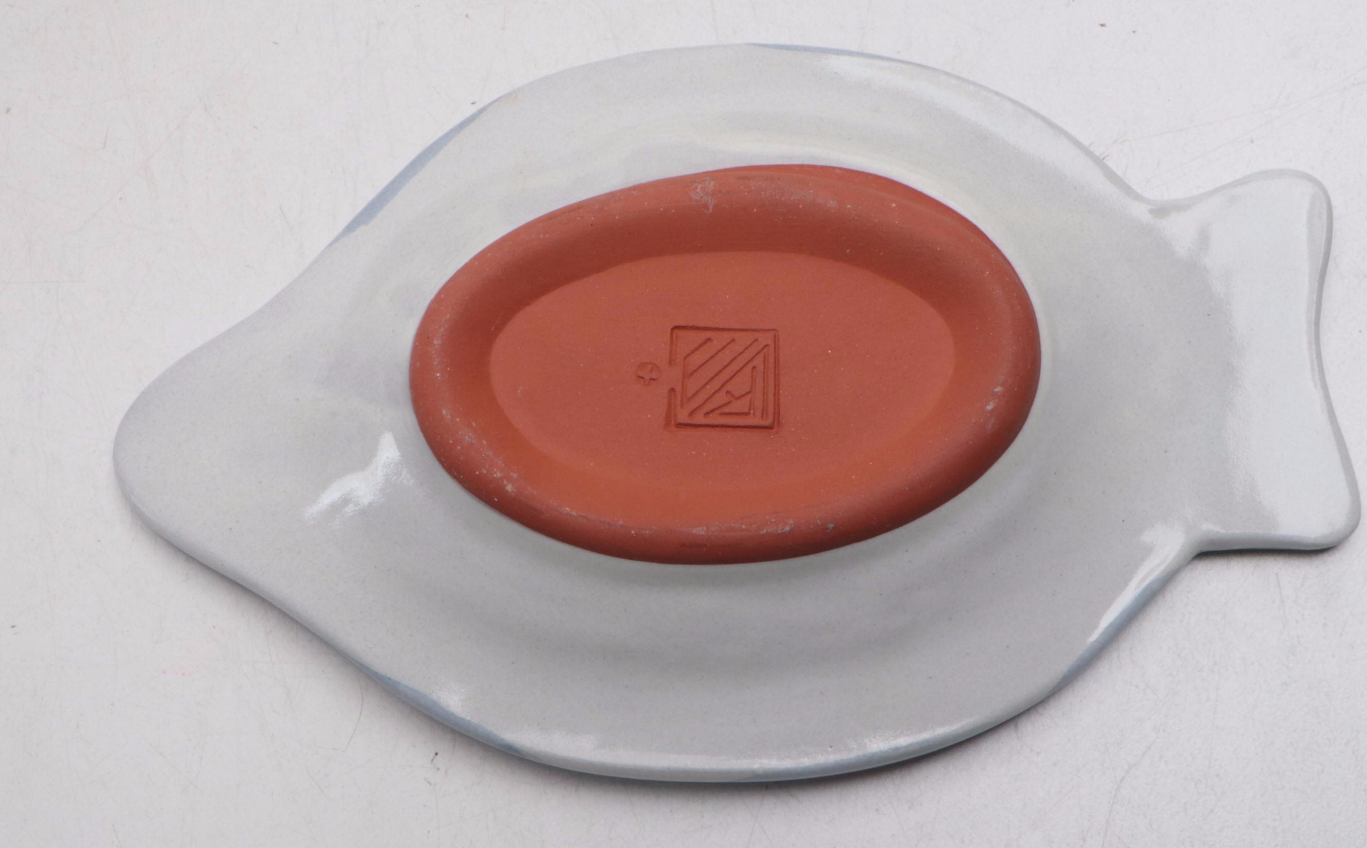 MacKenzie-Childs "Fish Story" Hand-Painted Ceramic Serving Platter and Dishes