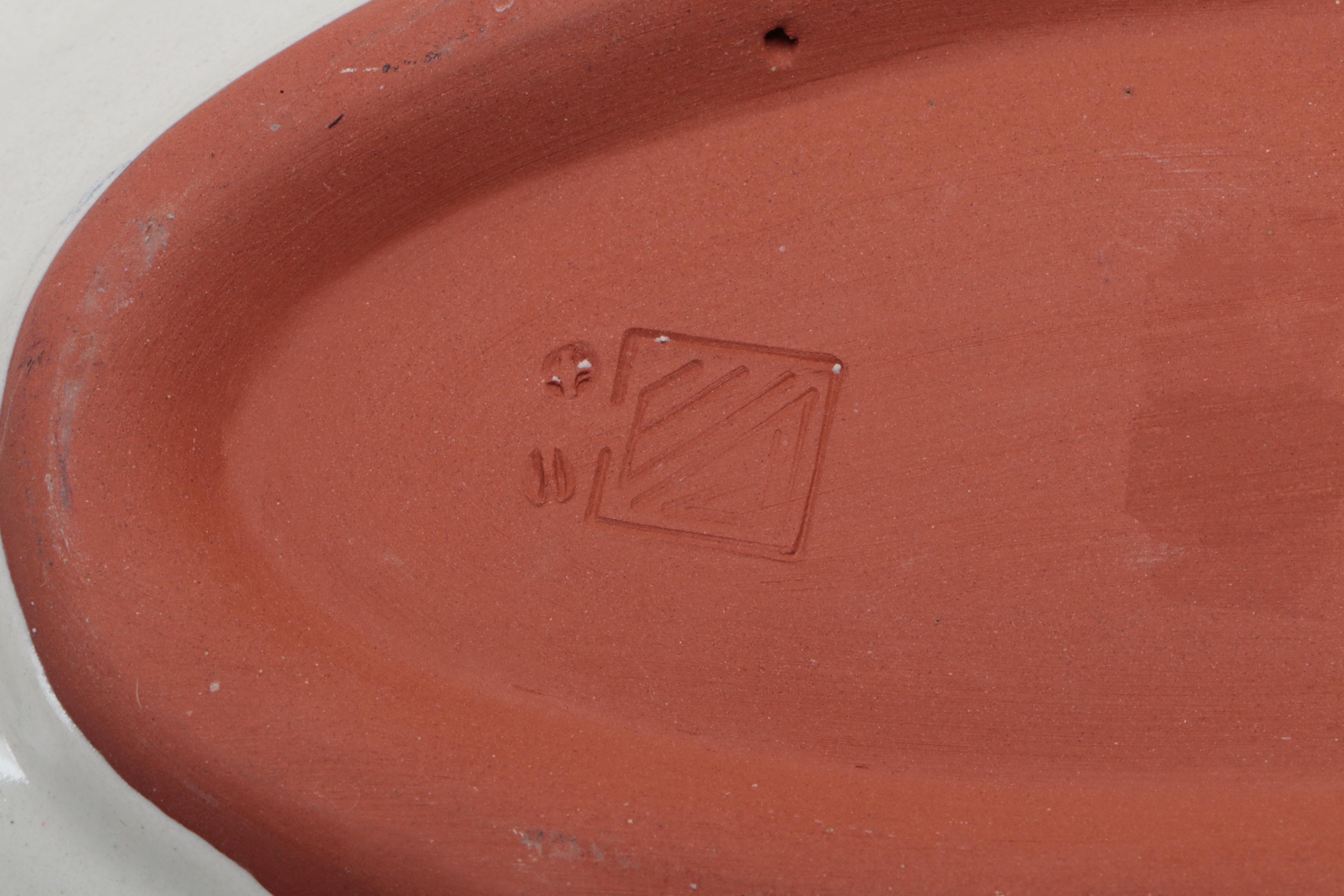 MacKenzie-Childs "Fish Story" Hand-Painted Ceramic Serving Platter and Dishes