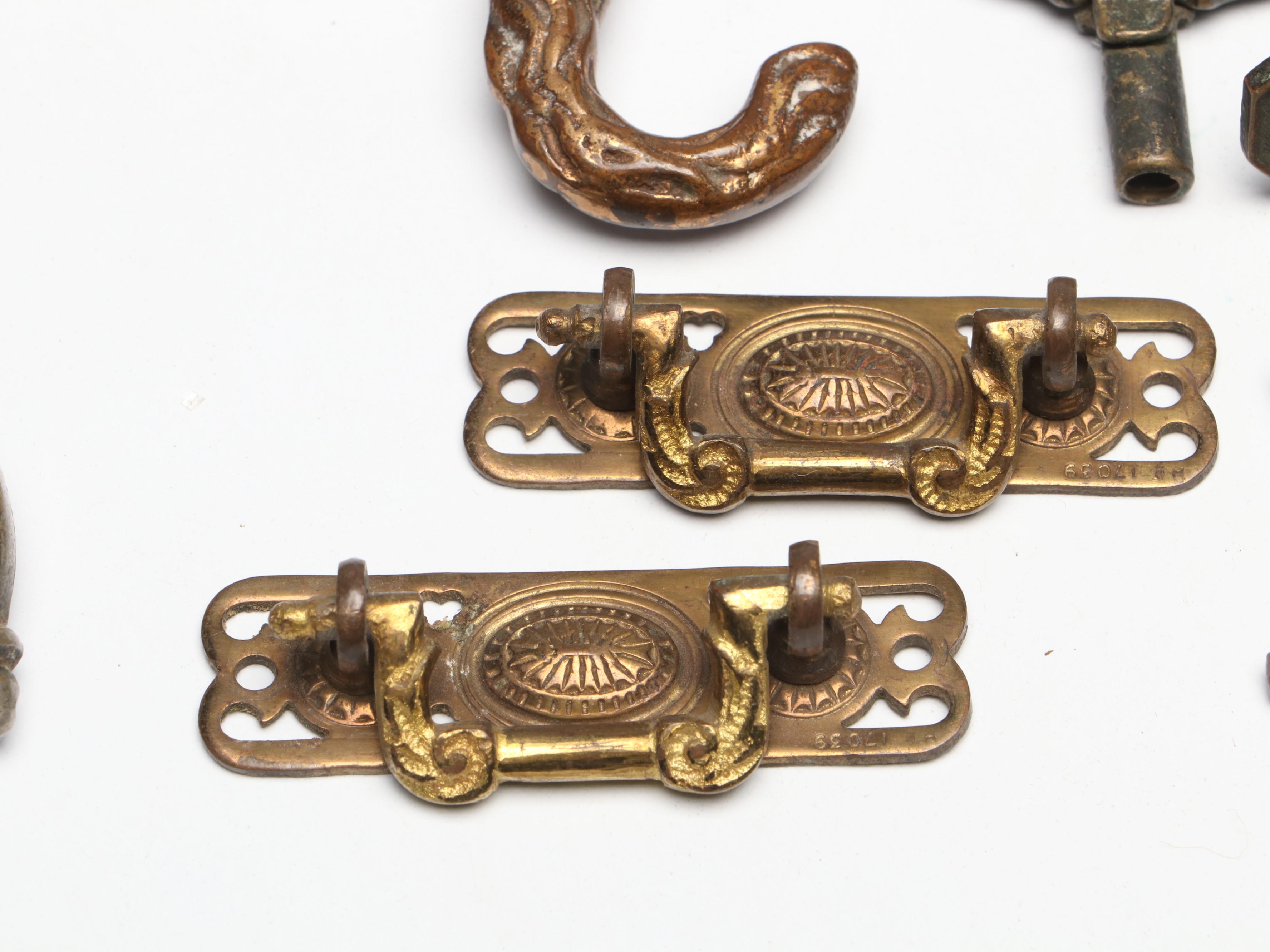 Victorian Style Cast Metal Drawer Pulls and Curtain Tie Backs