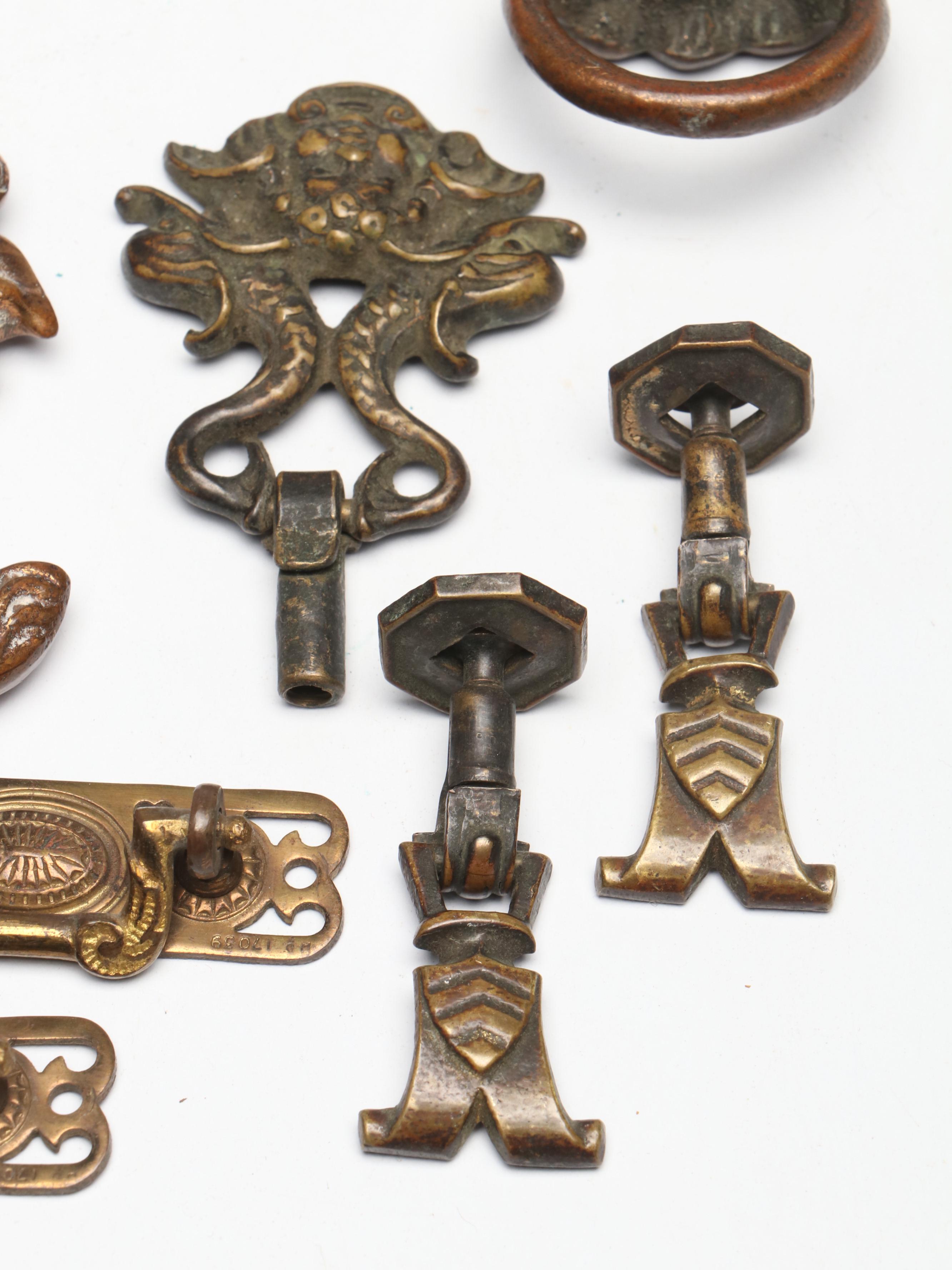 Victorian Style Cast Metal Drawer Pulls and Curtain Tie Backs