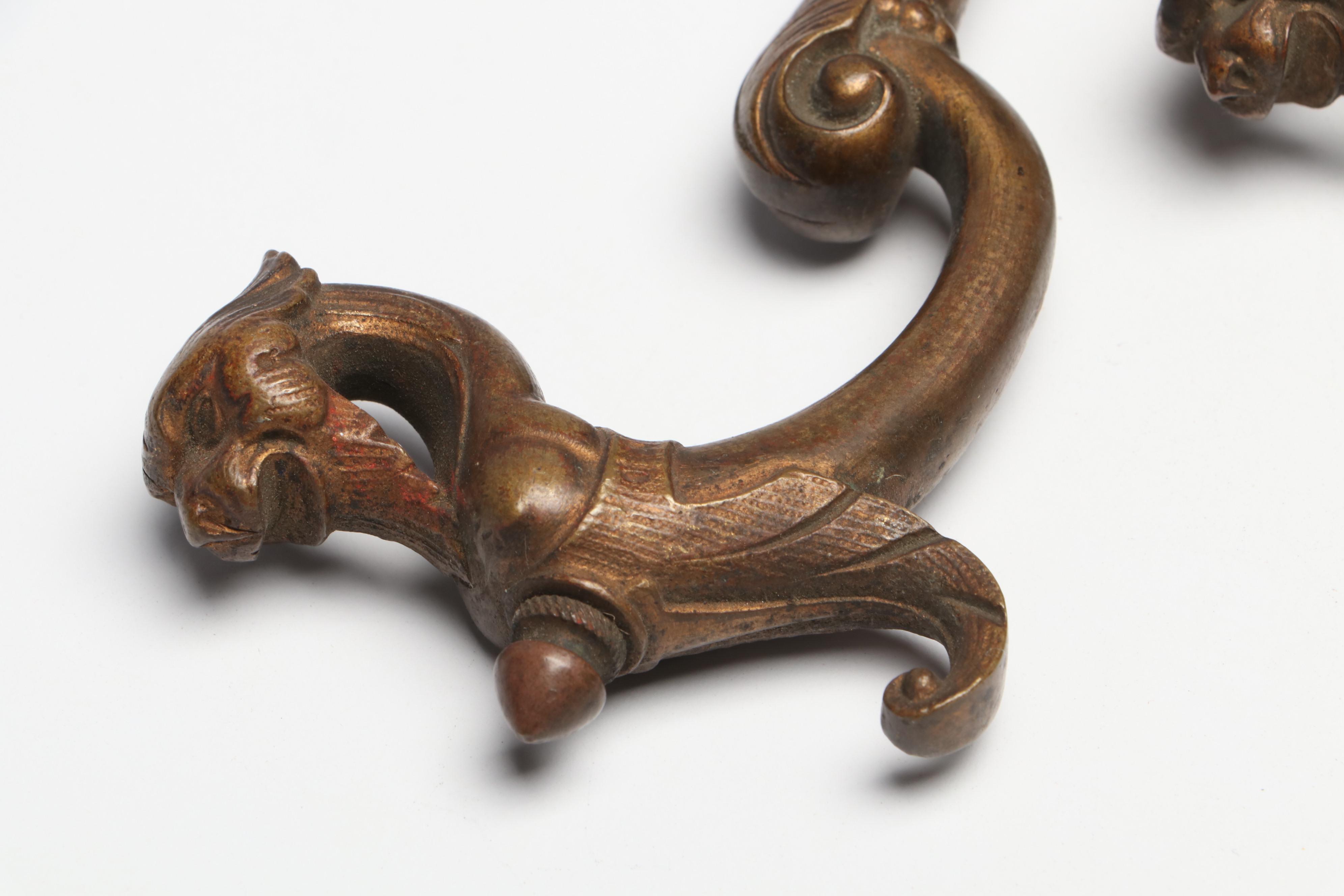 Victorian Style Cast Metal Drawer Pulls and Curtain Tie Backs