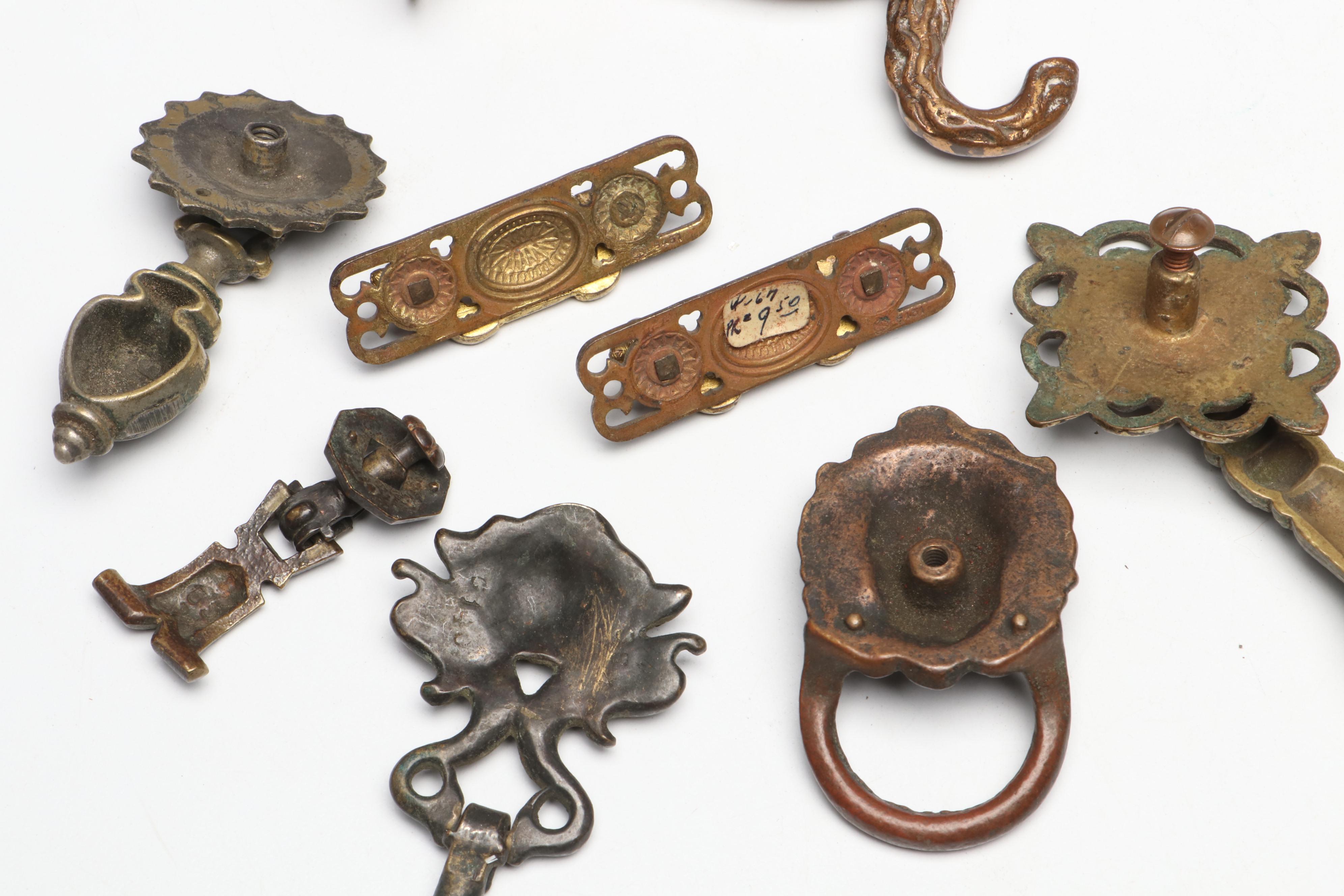 Victorian Style Cast Metal Drawer Pulls and Curtain Tie Backs