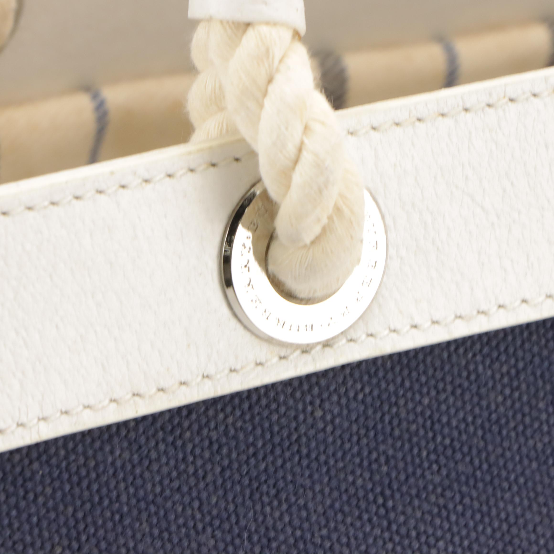 Burberry Leather-Trimmed Canvas Tote Bag