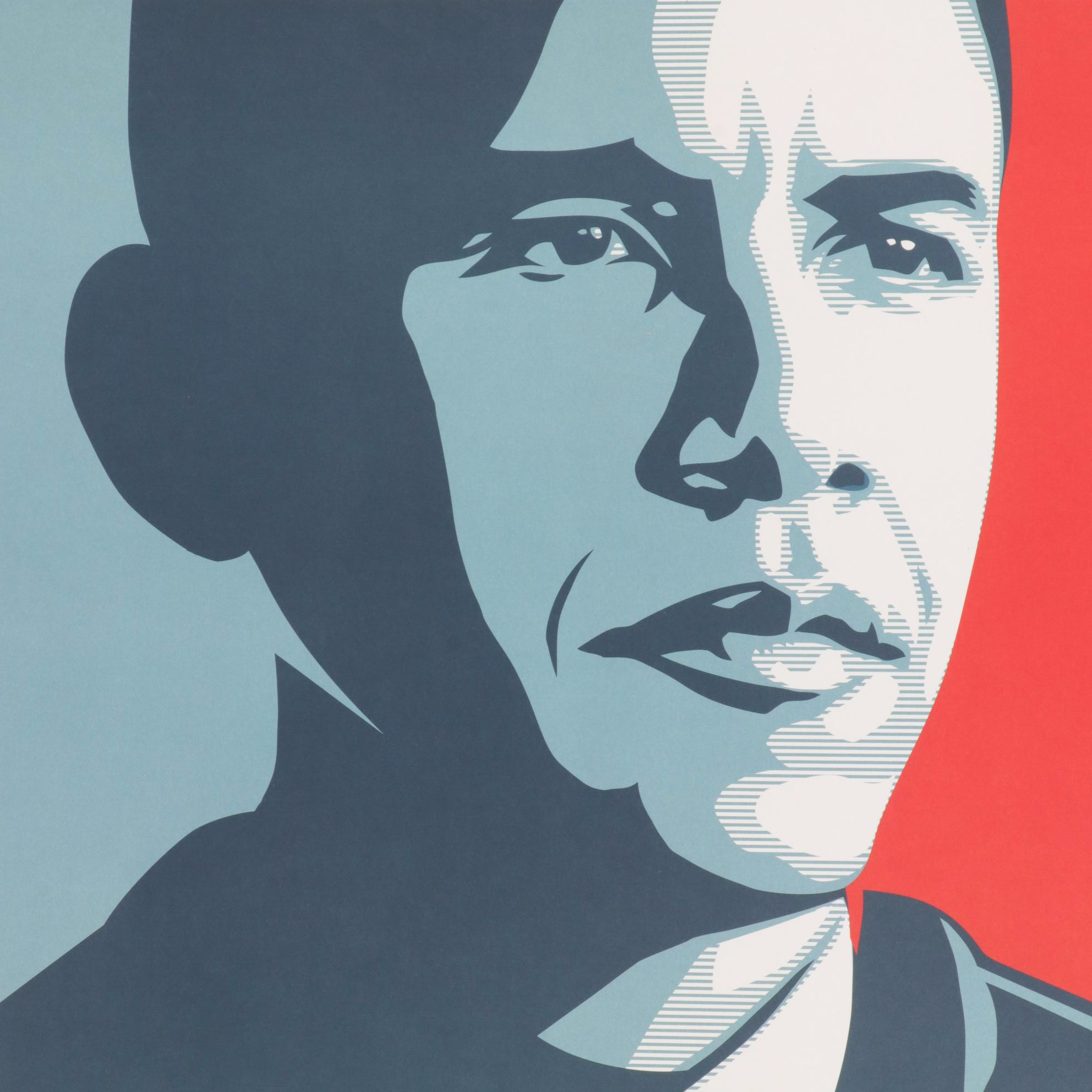 Shepard Fairey Offset Lithograph Obama "Vote" Campaign Poster, 2008
