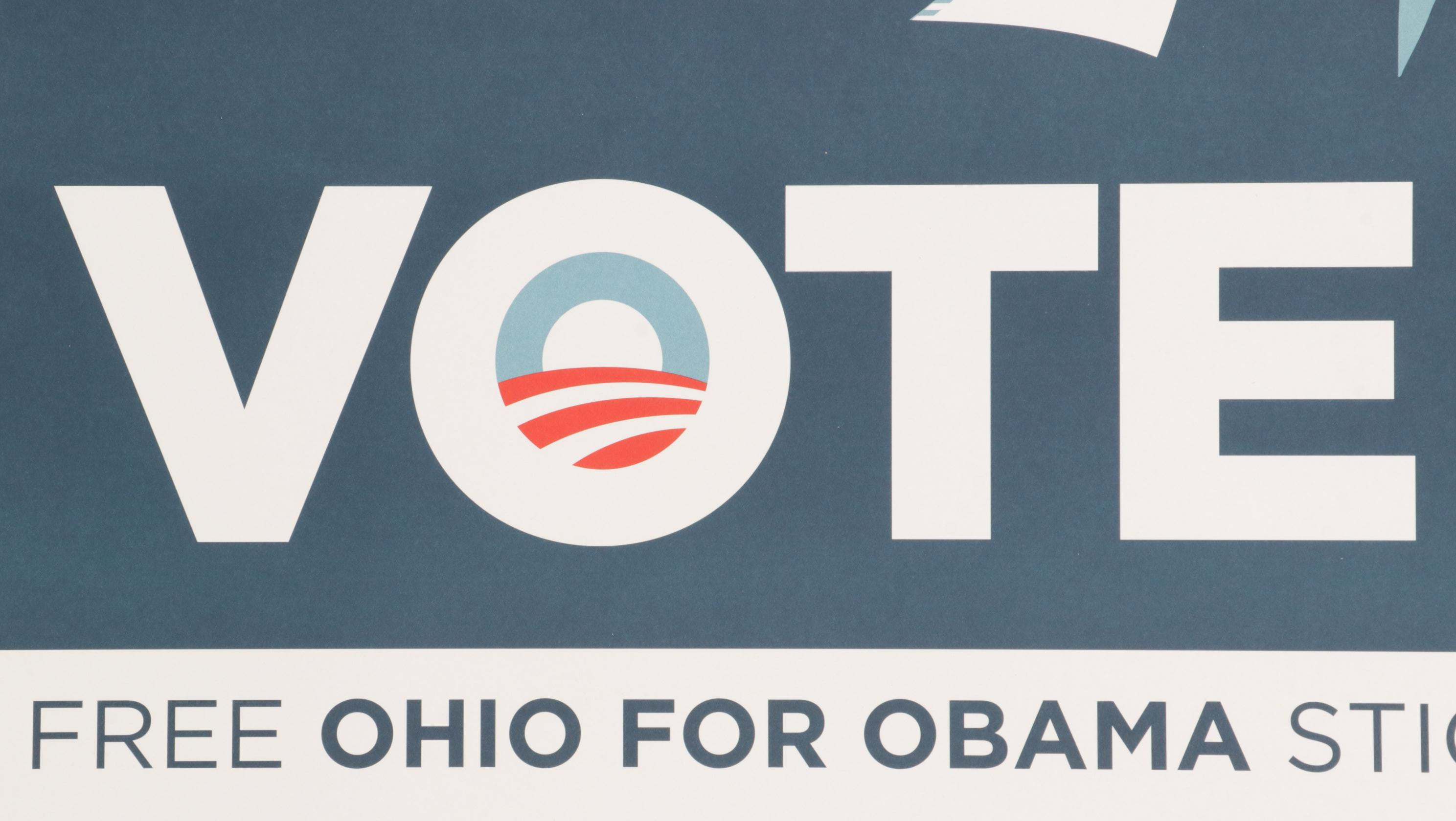 Shepard Fairey Offset Lithograph Obama "Vote" Campaign Poster, 2008