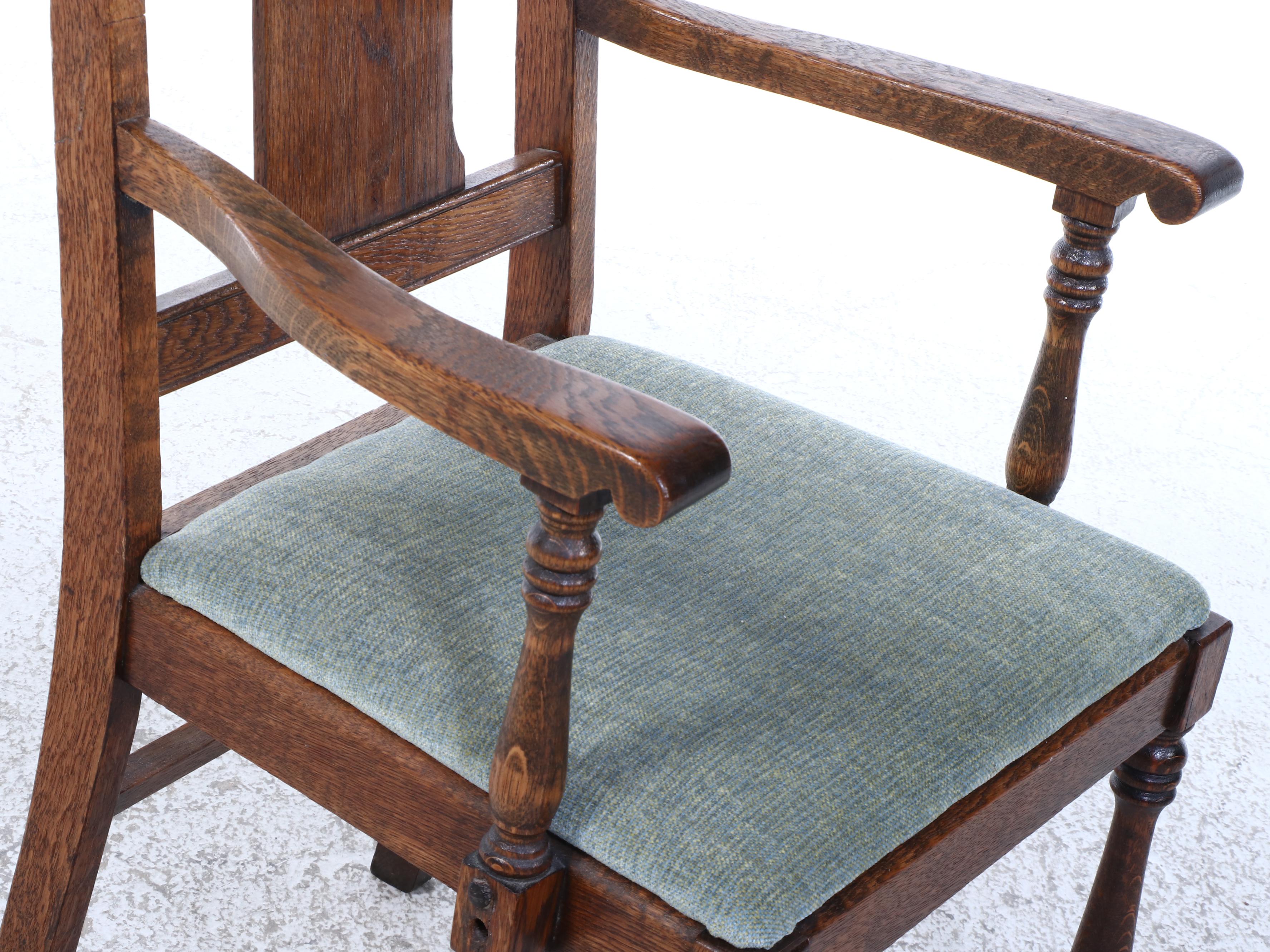 Art Deco Style Oak Armchair, Early to Mid-20th Century