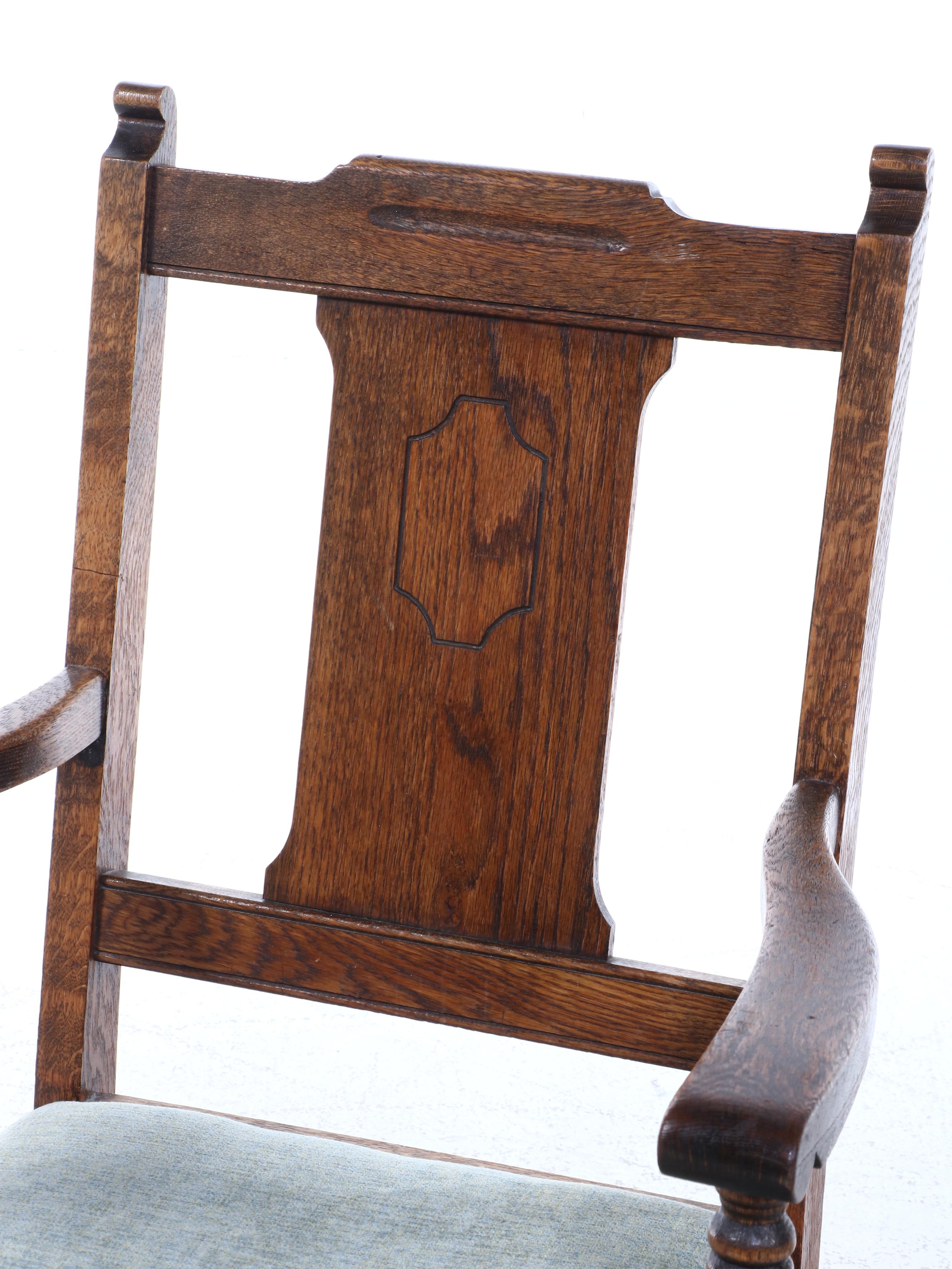Art Deco Style Oak Armchair, Early to Mid-20th Century