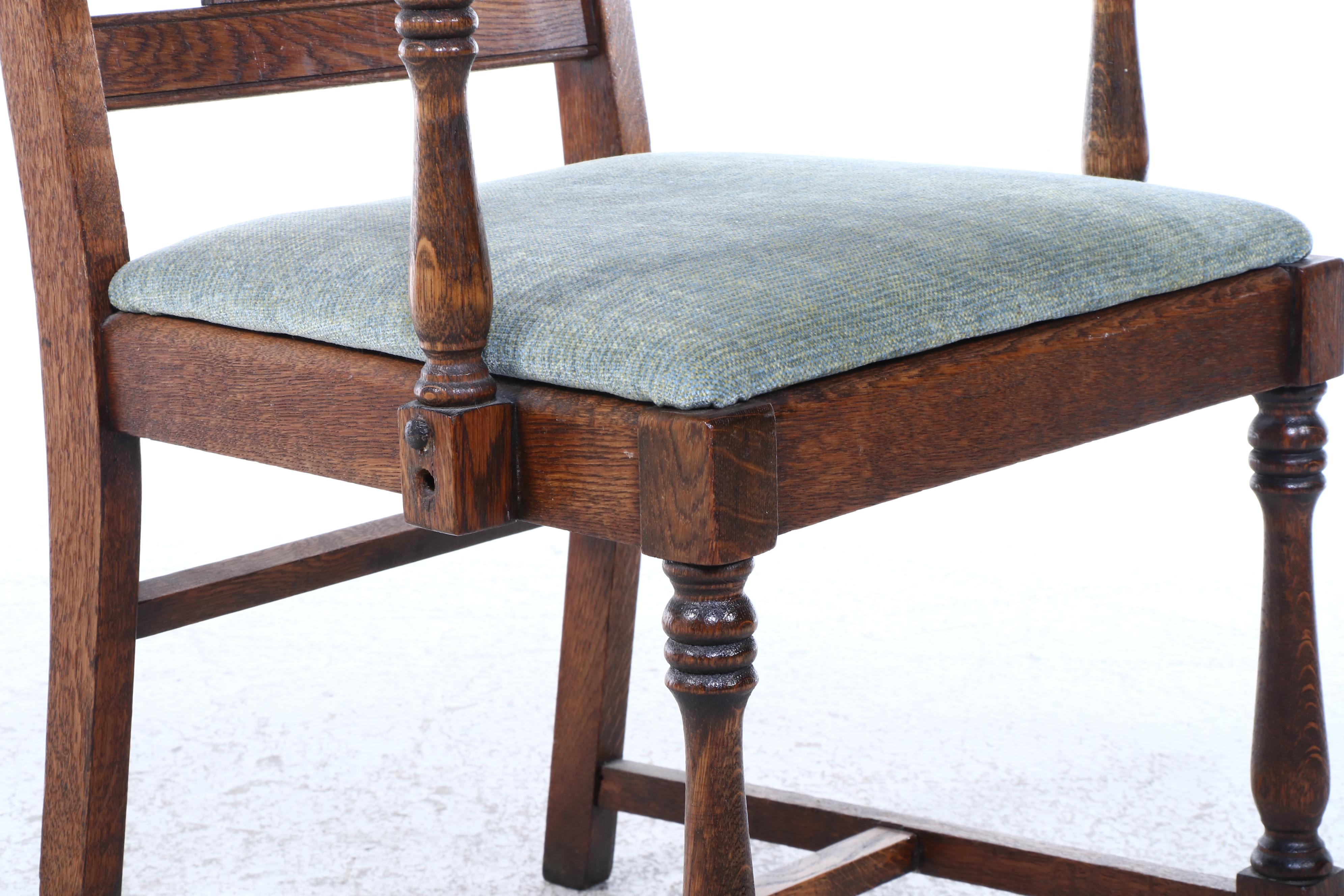 Art Deco Style Oak Armchair, Early to Mid-20th Century