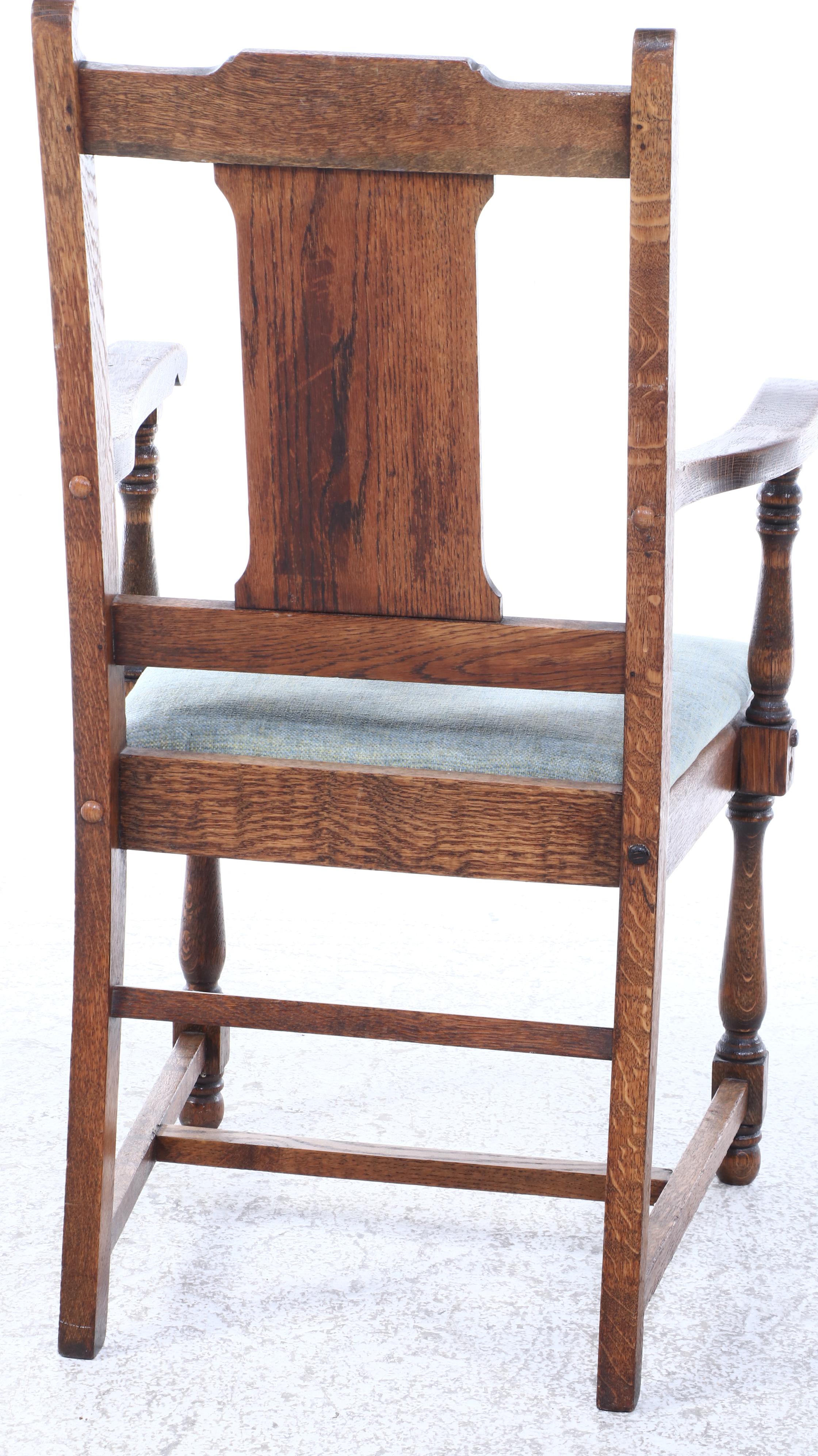 Art Deco Style Oak Armchair, Early to Mid-20th Century