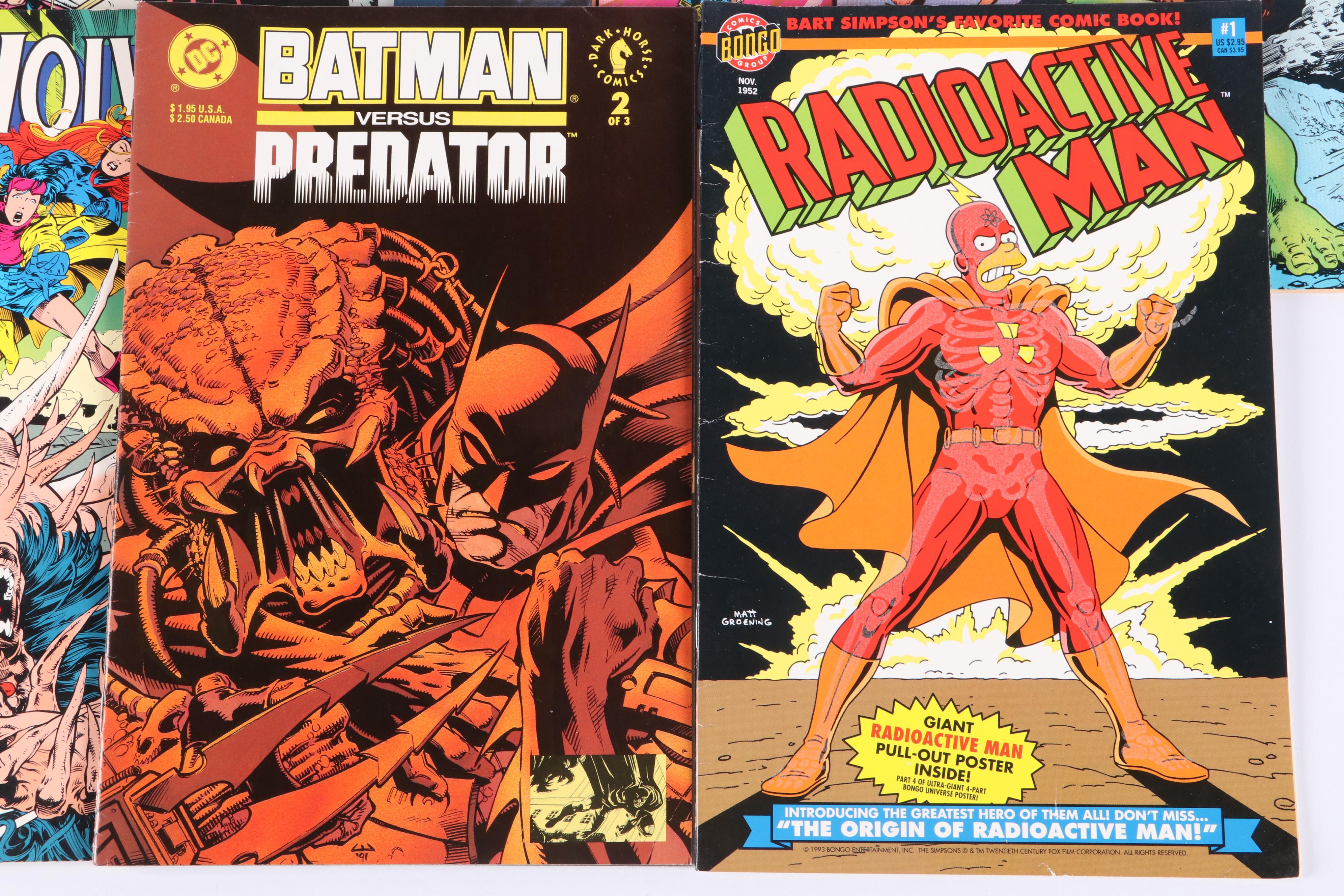 Bronze-Modern Age Comic Books Featuring "Batman Versus Predator," "Wolverine"