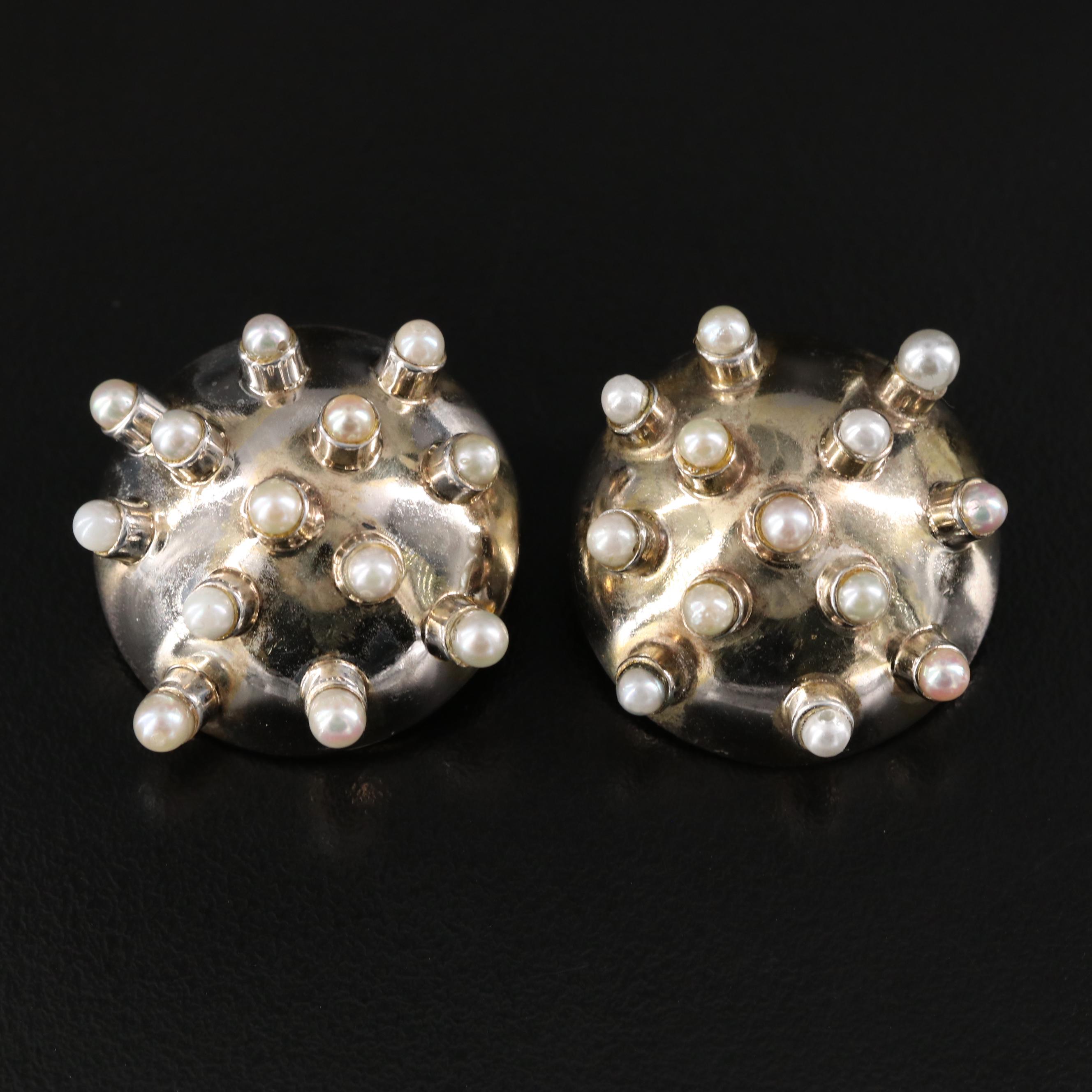 Gatto Bianco Giorelli Sterling and Pearl Sputnik Earrings