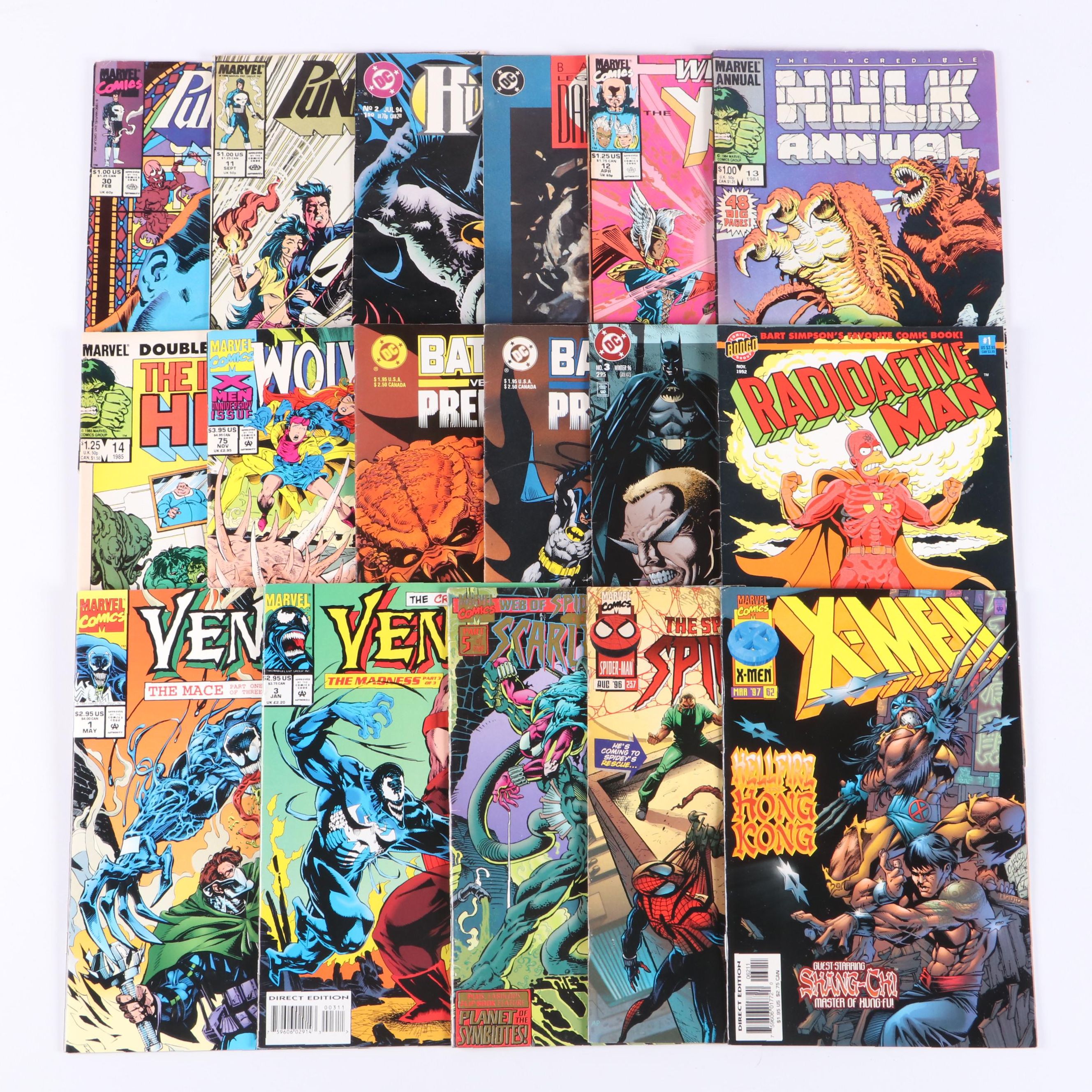 Bronze-Modern Age Comic Books Featuring "Batman Versus Predator," "Wolverine"