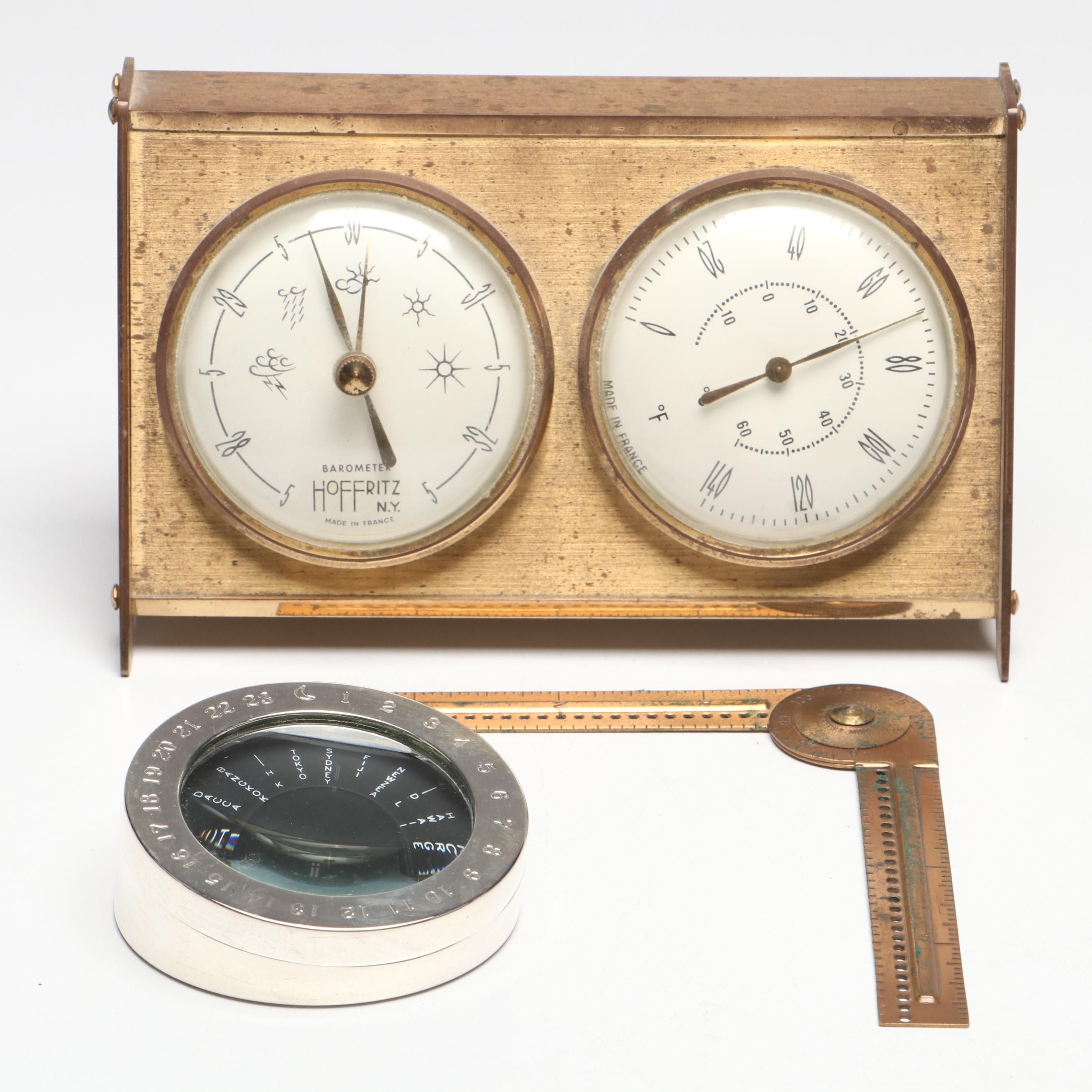 Hoffritz Barometer and Thermometer with Digital World Clock, and More