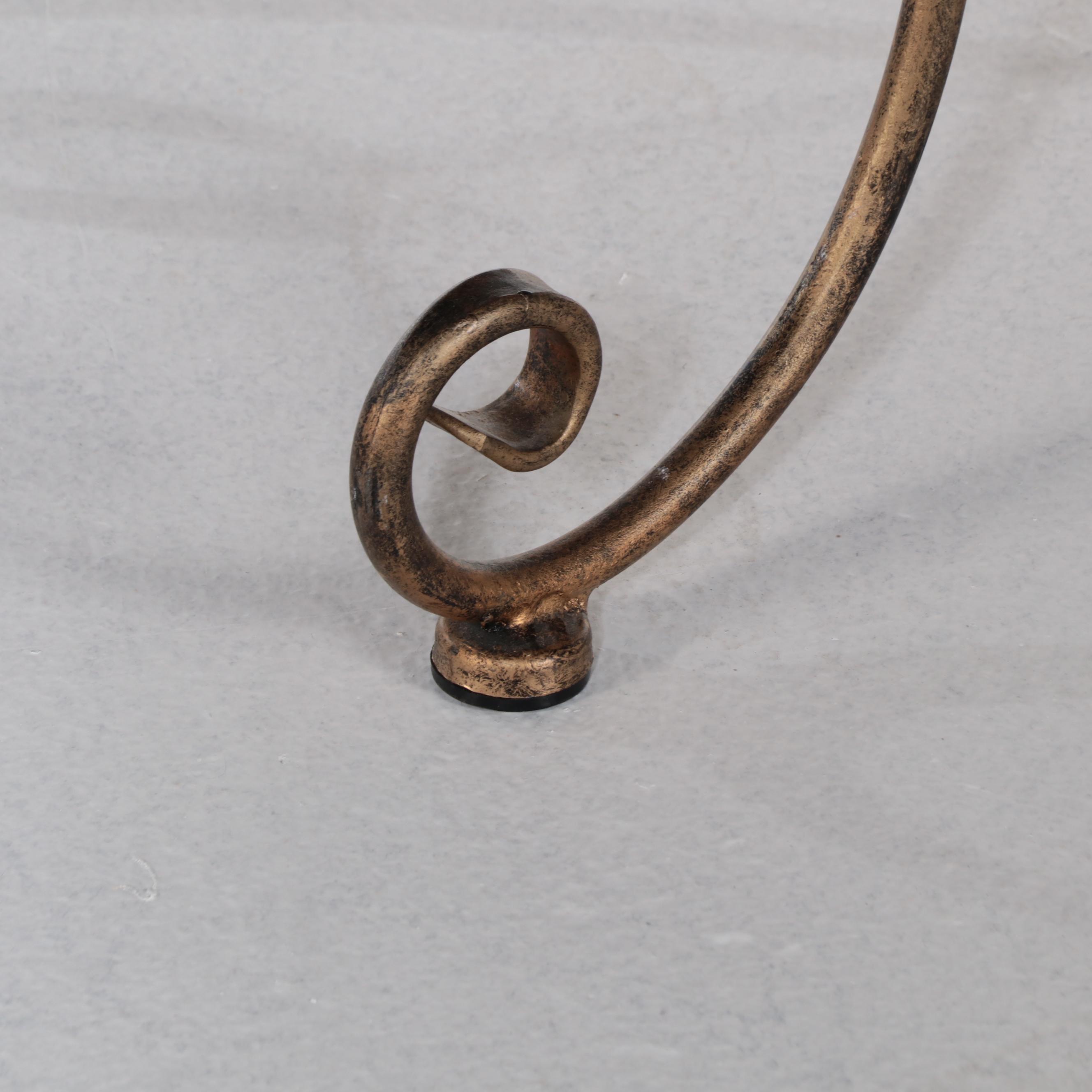 Hollywood Regency Style Wrought Iron Vanity Stool, Mid-20th Century