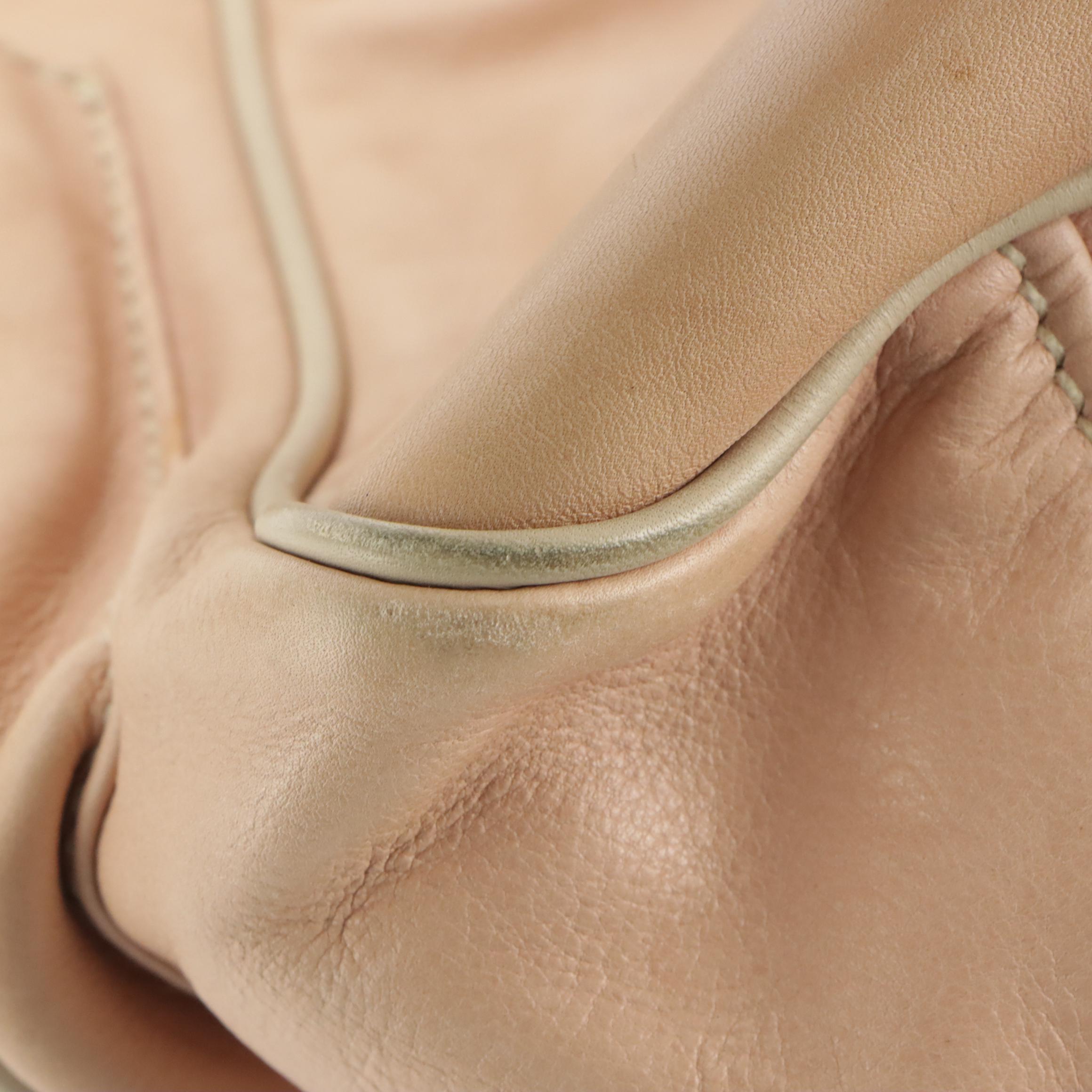 Prada Pale Pink Leather Shoulder Bag with Snakeskin Push-Lock Flap