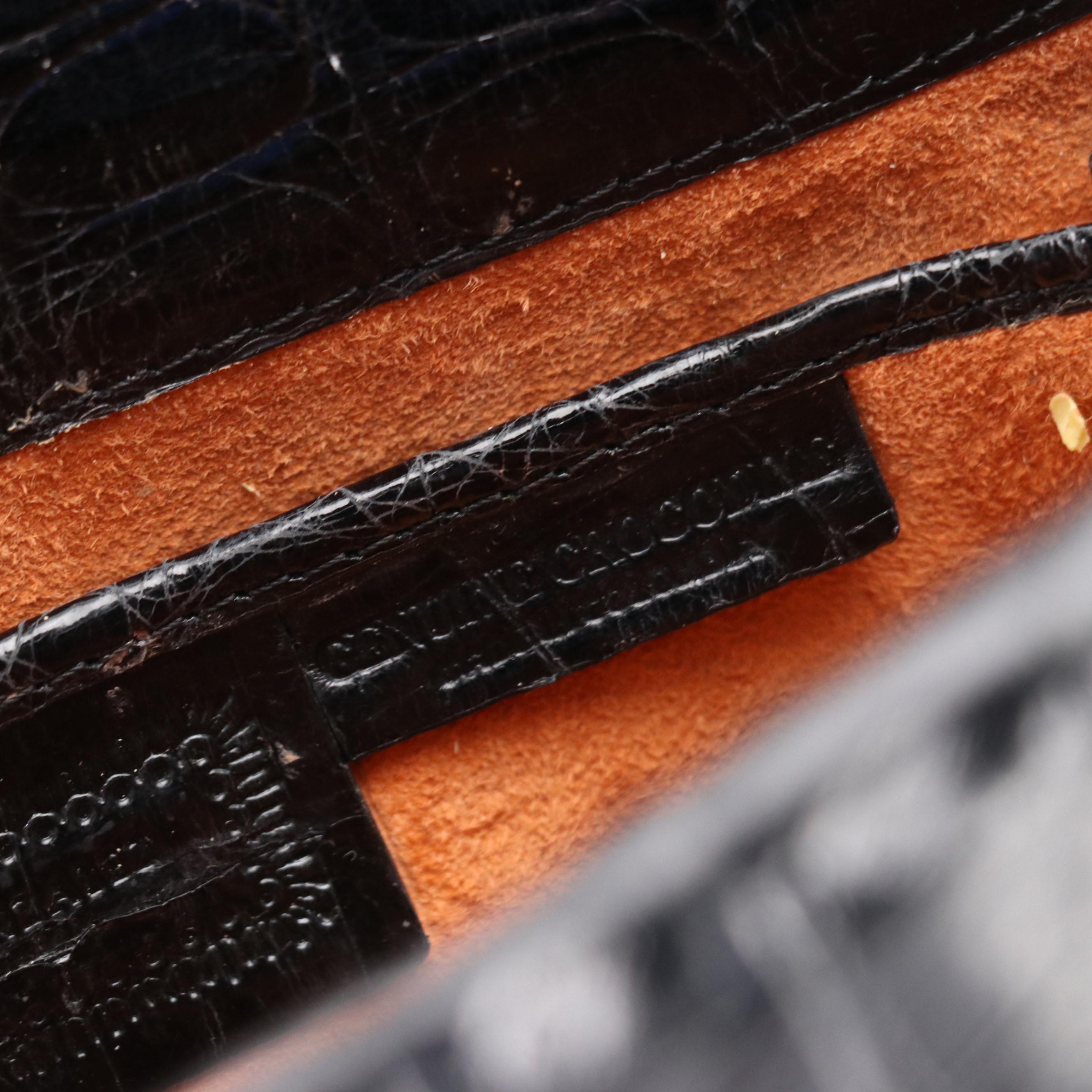 Nancy Gonzalez Black Crocodile Leather Clutch Bag