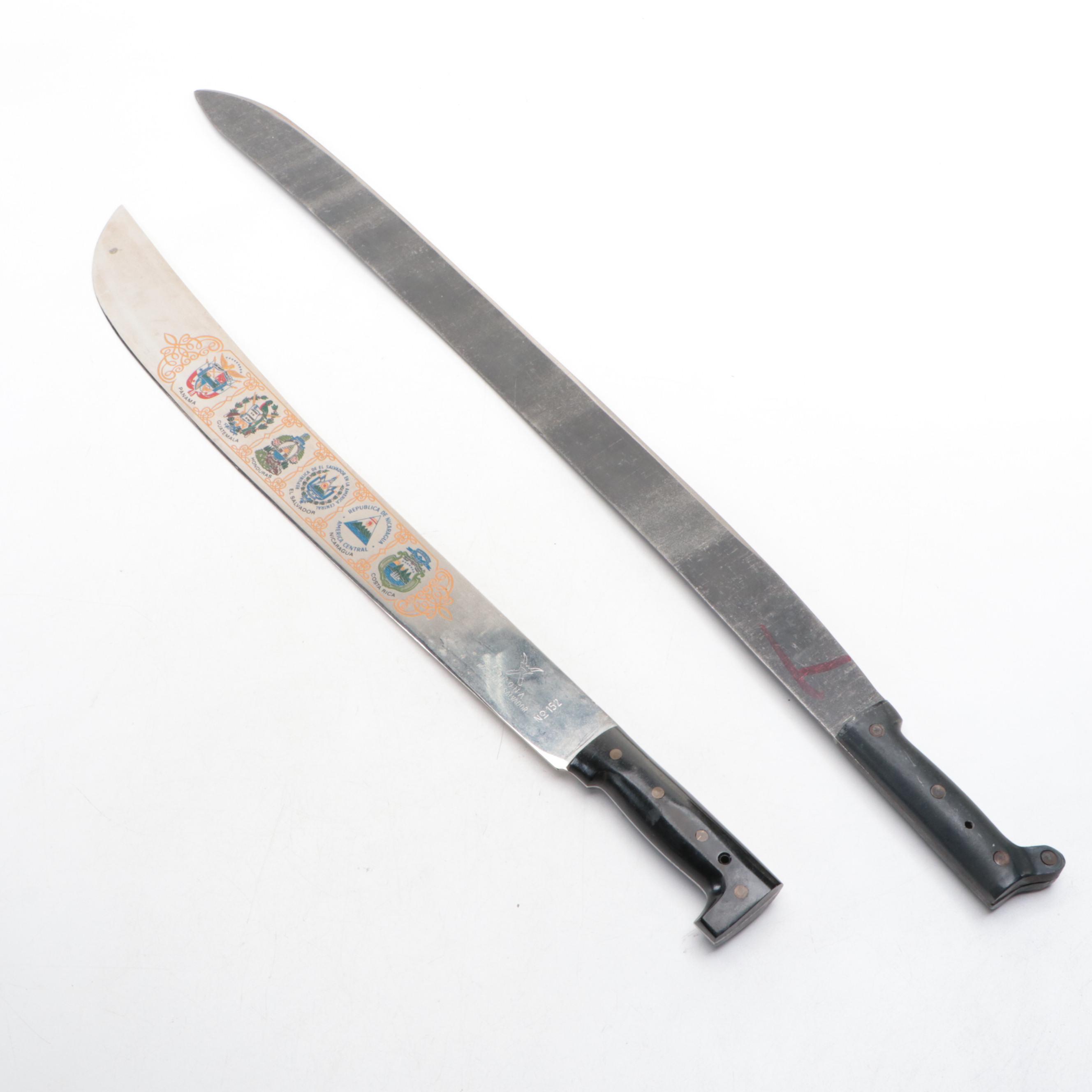Corona Souvenir Central American Machete with Collins & Co. Indian Machete