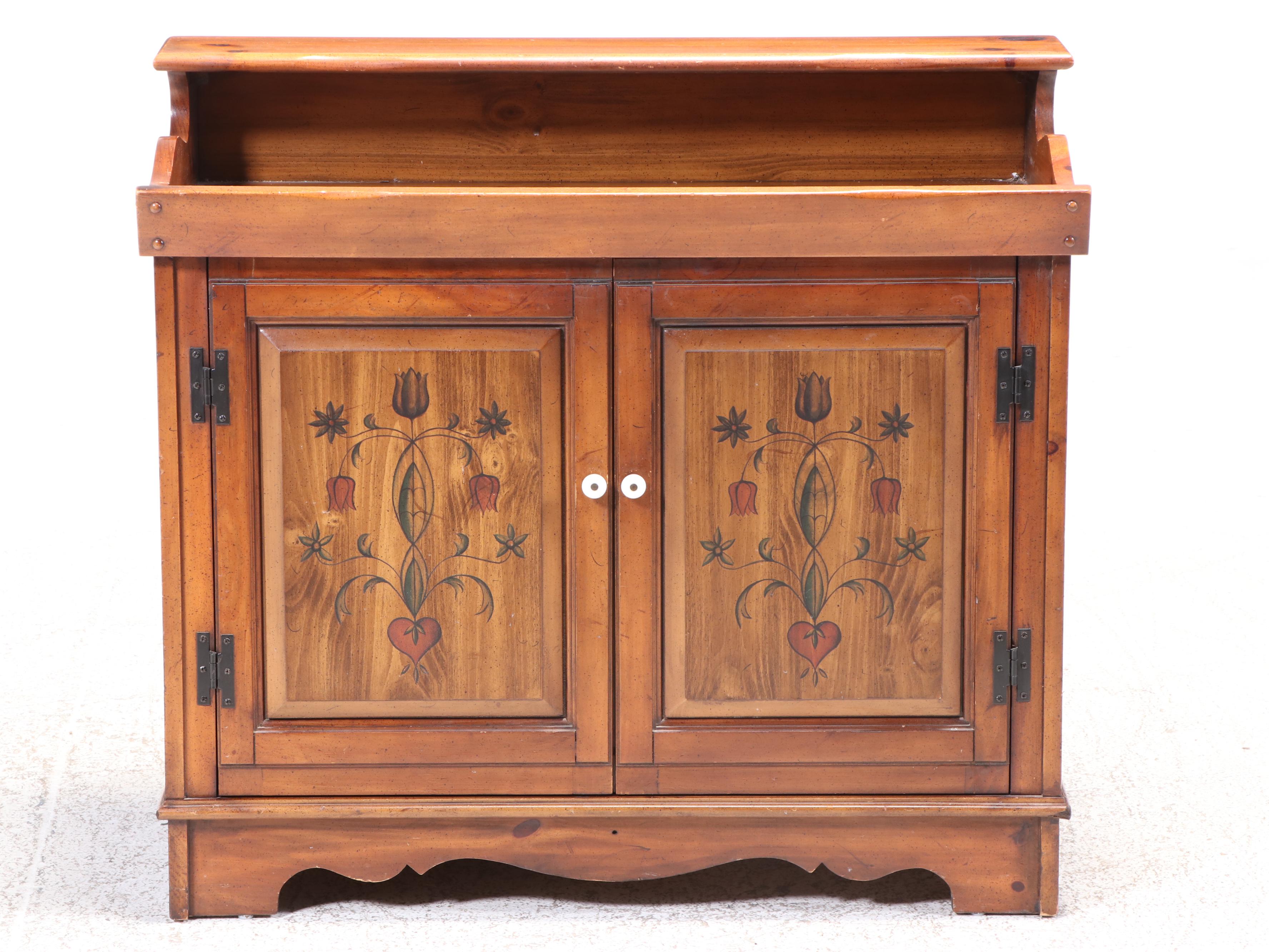 Magnavox Pennsylvania Dutch Style Pine Dry Sink Stereo Cabinet