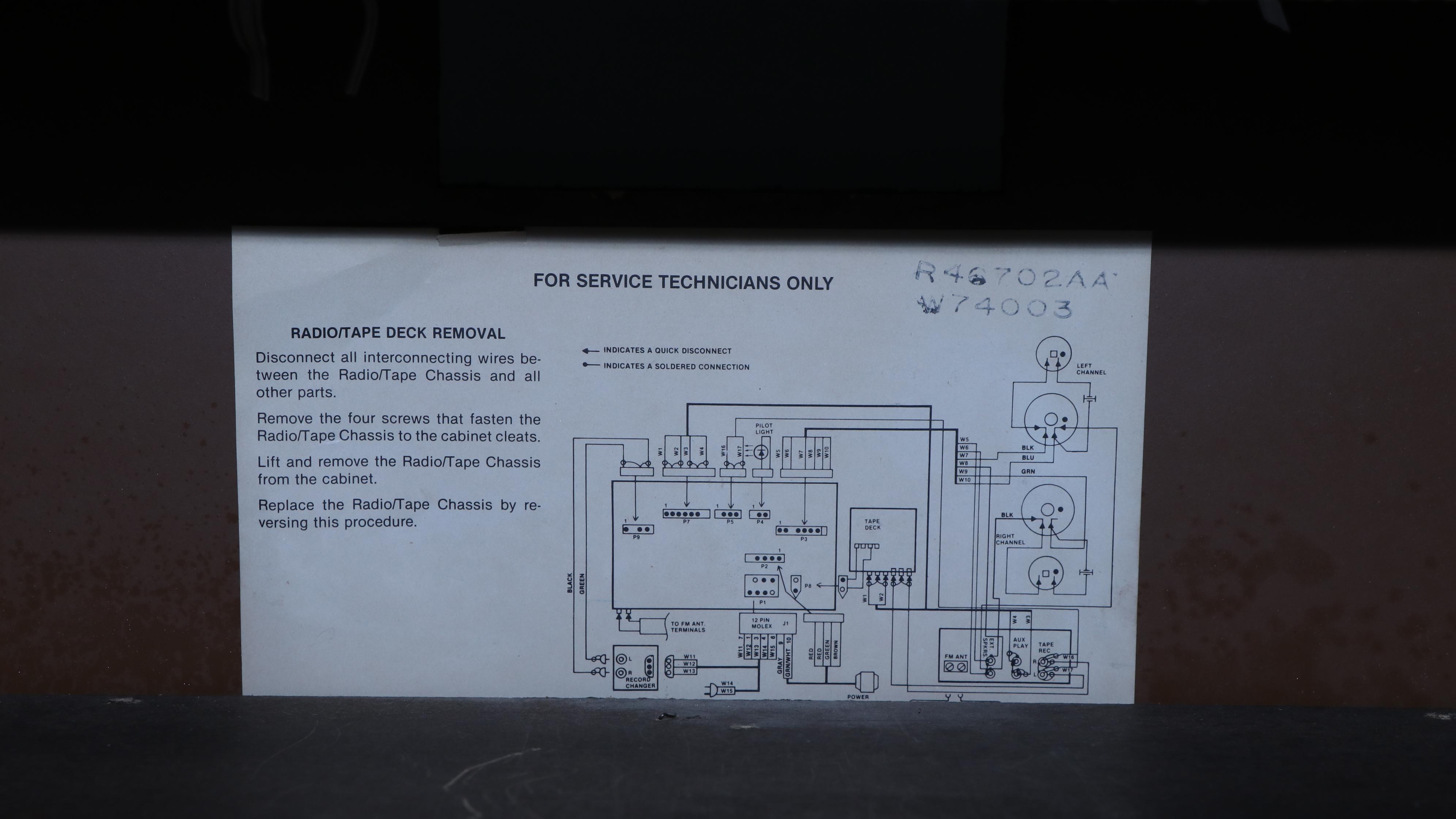 Magnavox Pennsylvania Dutch Style Pine Dry Sink Stereo Cabinet