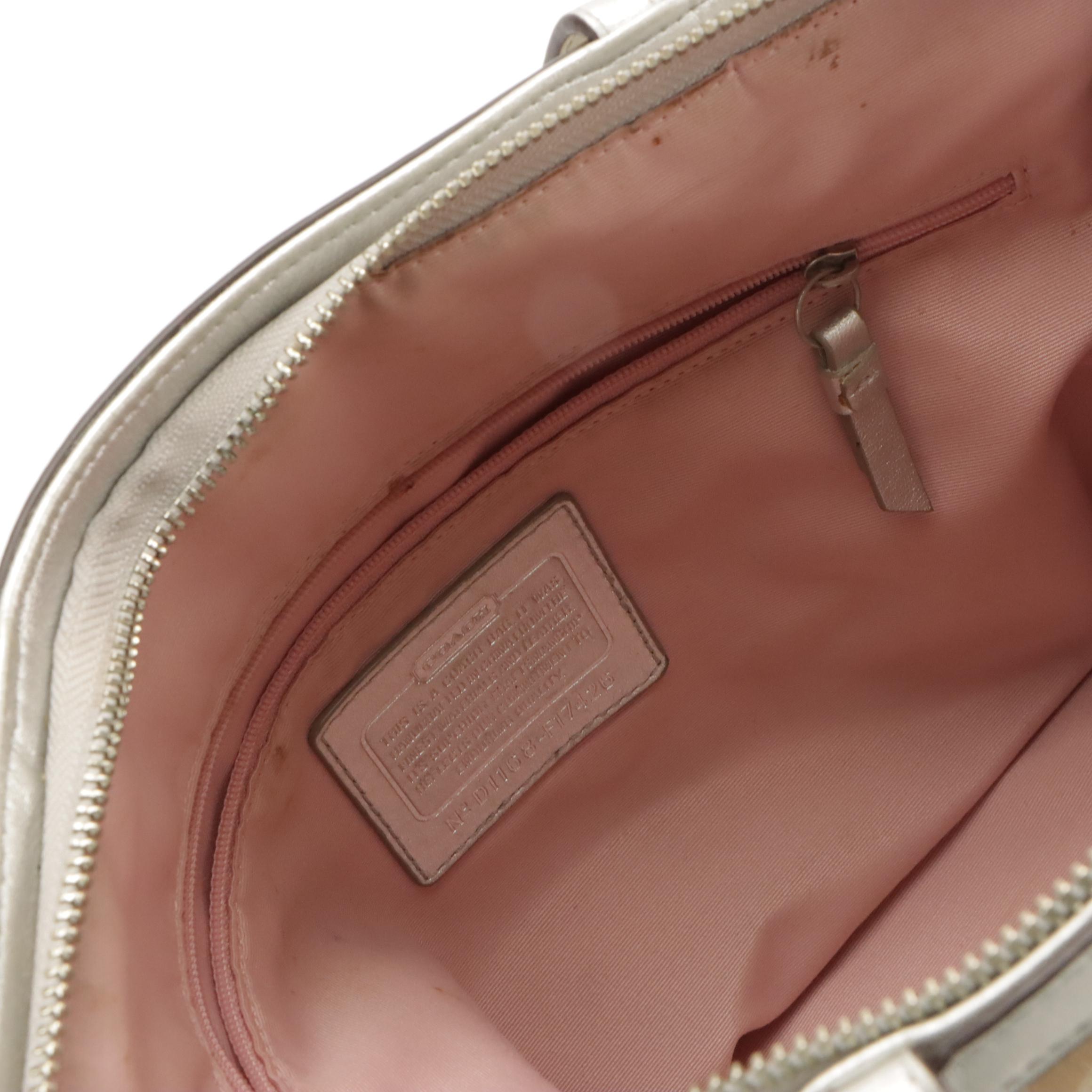 Coach Yellow Signature Canvas Soho Pleated Tote, Signature Stripe Shoulder Bag