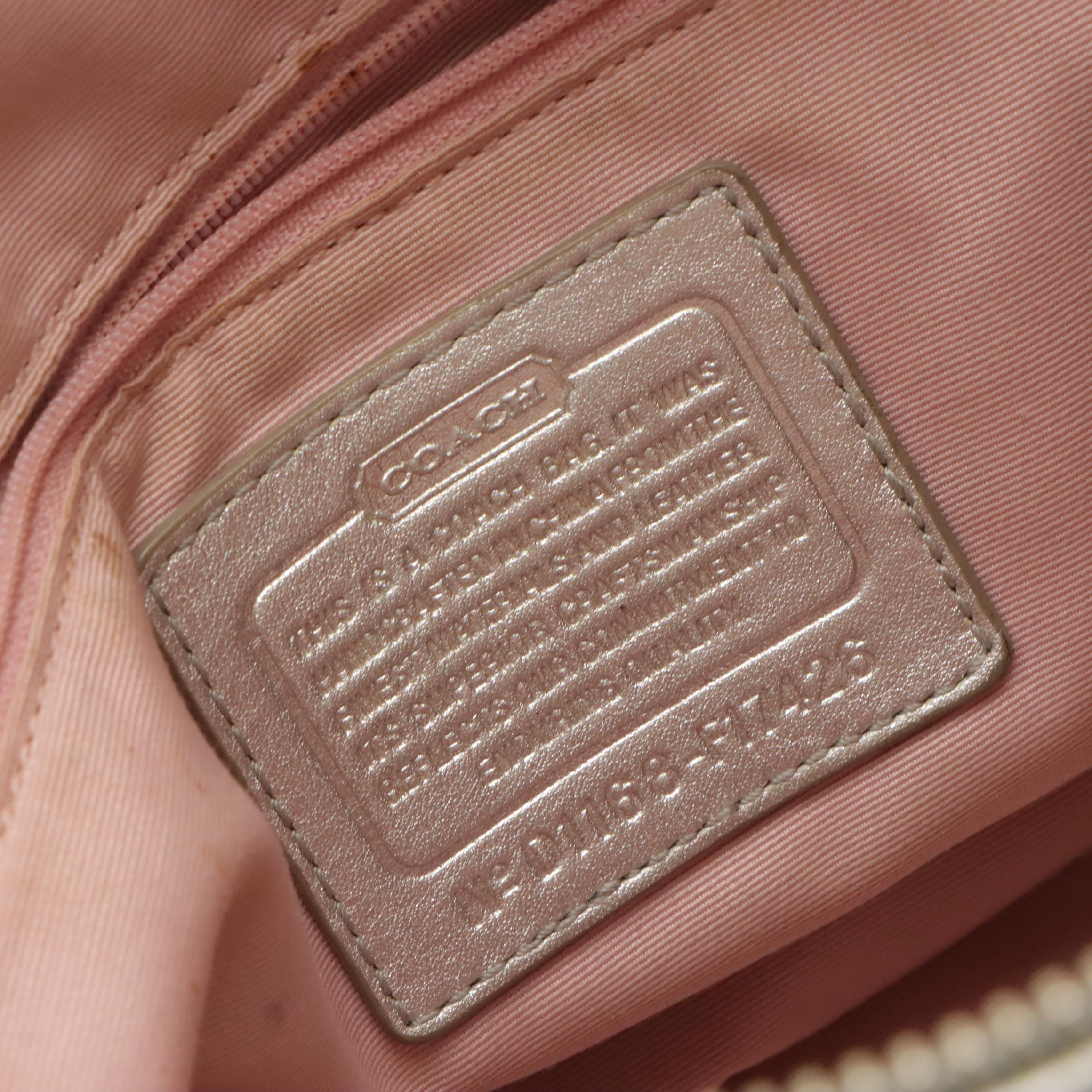 Coach Yellow Signature Canvas Soho Pleated Tote, Signature Stripe Shoulder Bag