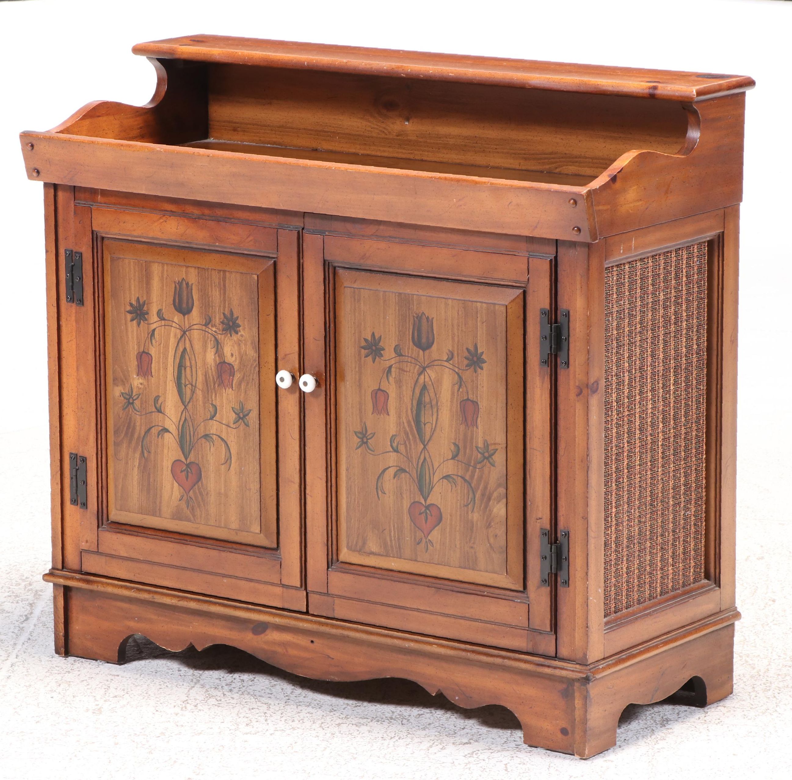 Magnavox Pennsylvania Dutch Style Pine Dry Sink Stereo Cabinet