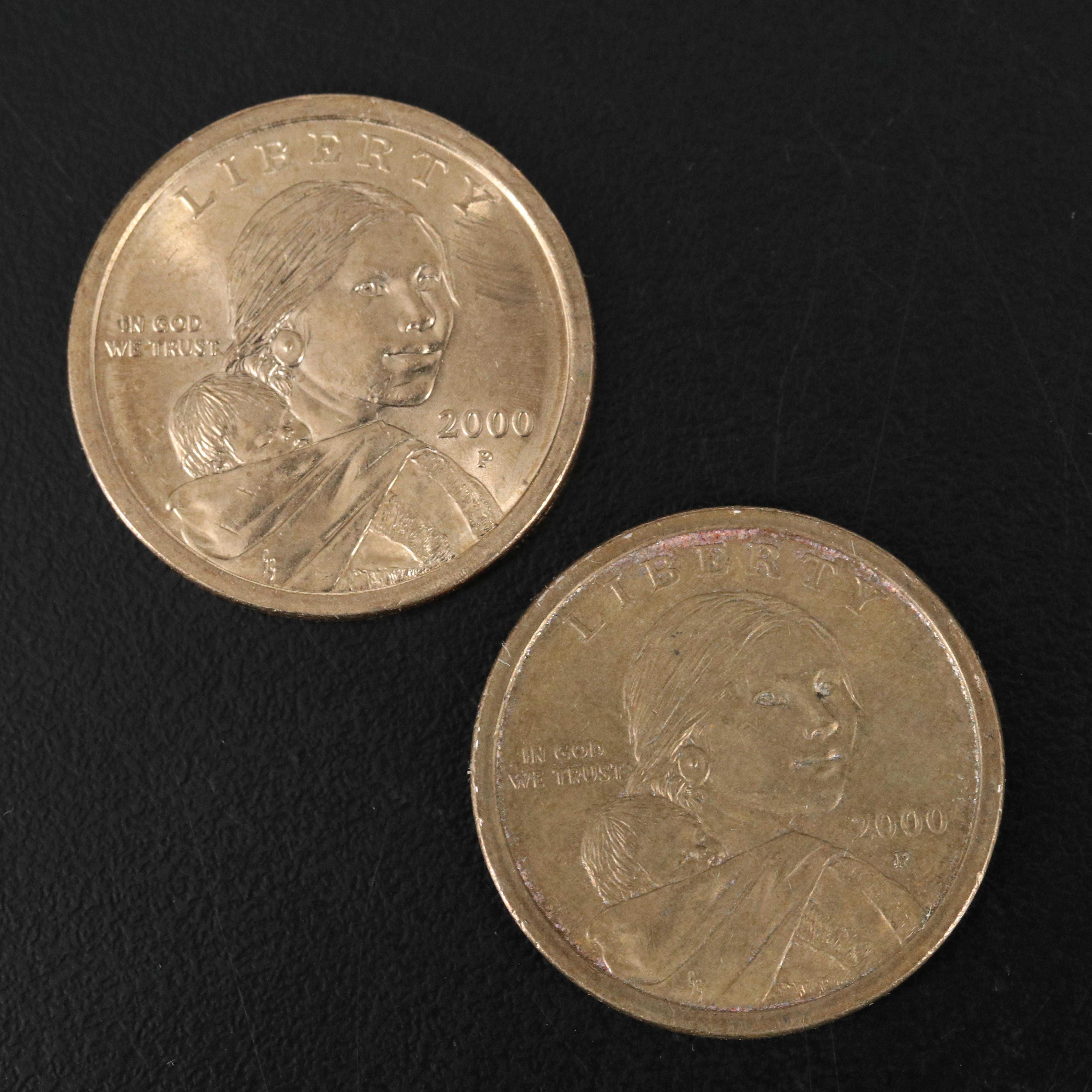 500 2000-P Sacagawea dollars, "Filled Cheek" & "Blind Sacajewea" Error Varieties