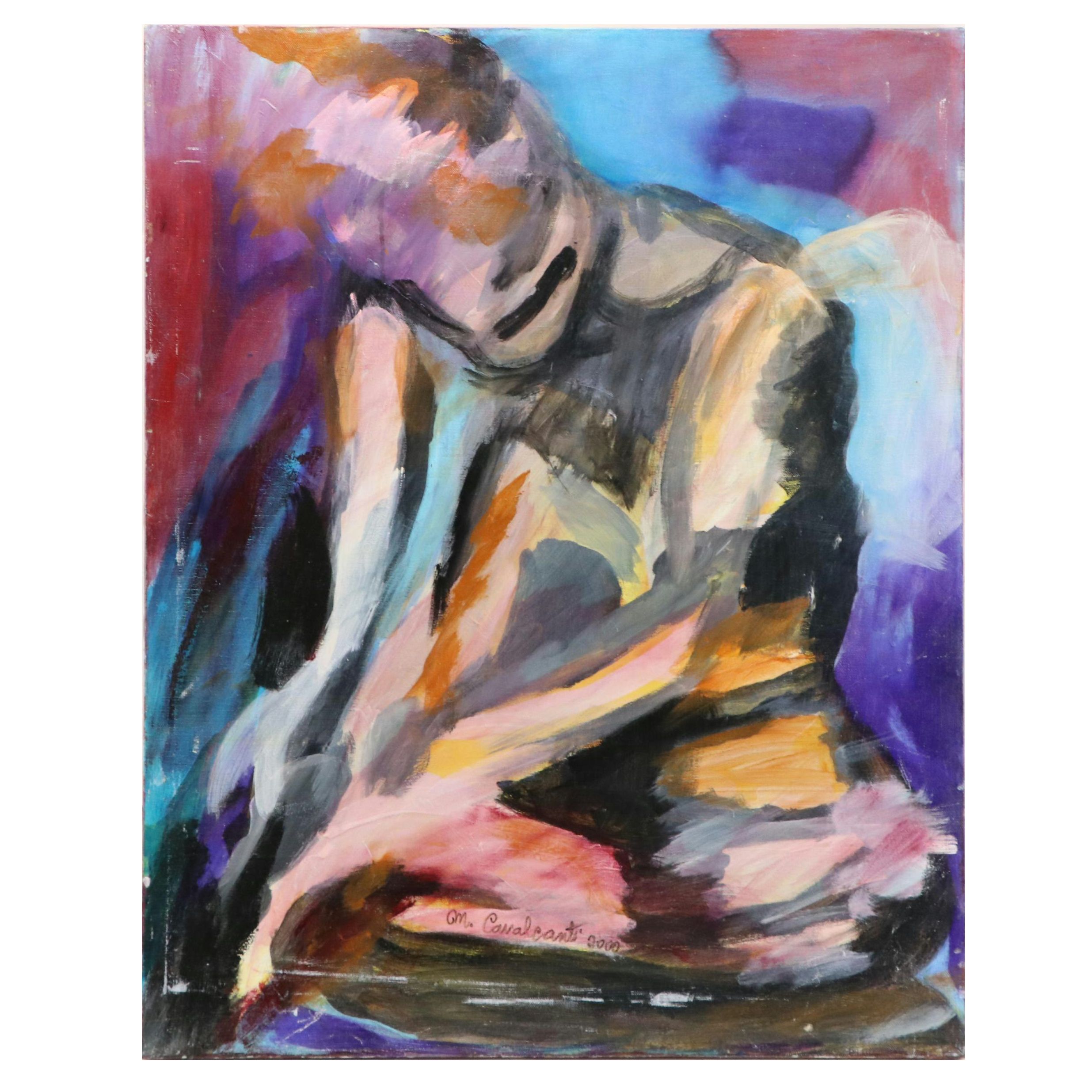 M. Cavalcanti Modernist Acrylic Painting, 2000