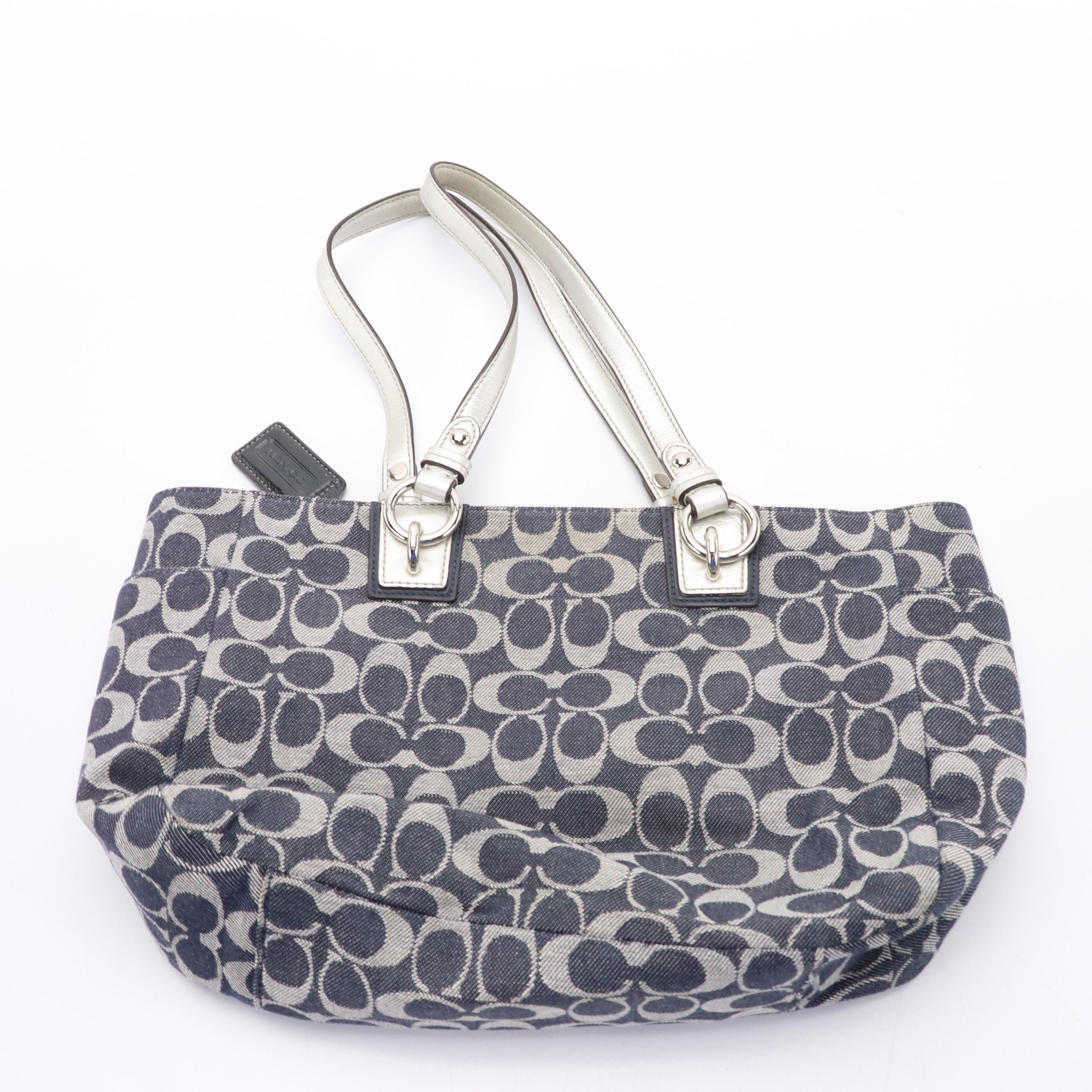 Coach Denim Signature Canvas Gallery Tote, Chain Satchel & Leather Crossbody