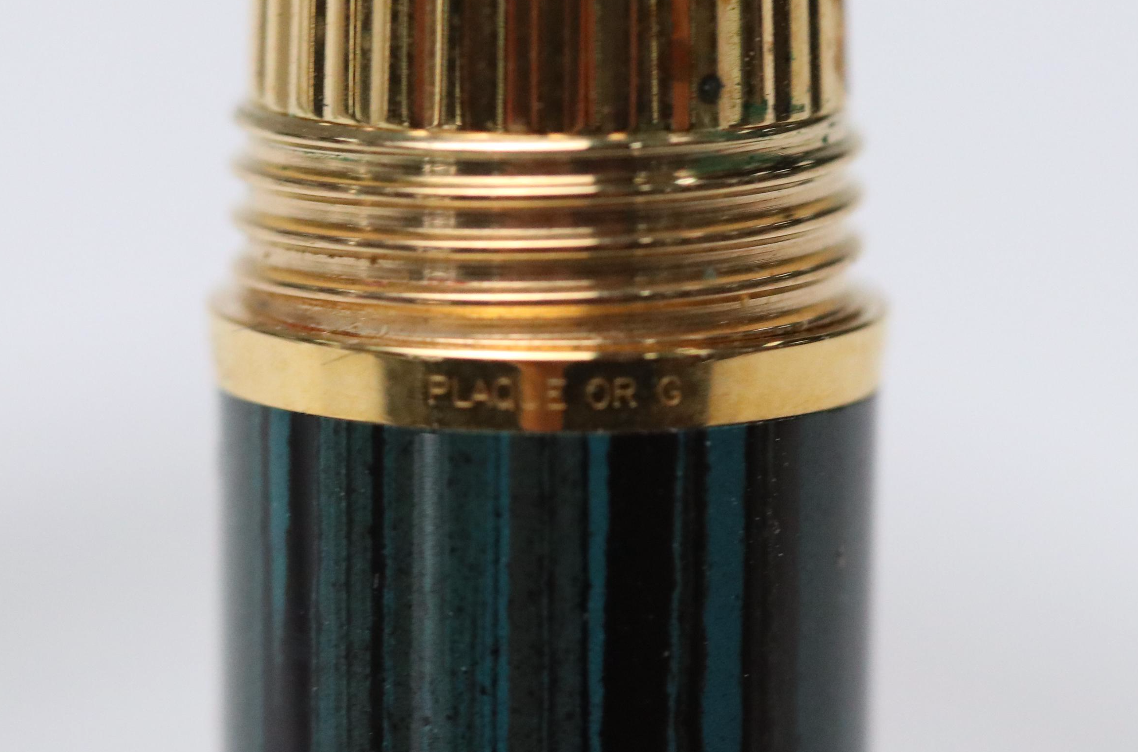 Louis Cartier L/E "Dandy" Ebonite Gold Plate Fountain Pen & Other Ballpoint Pen