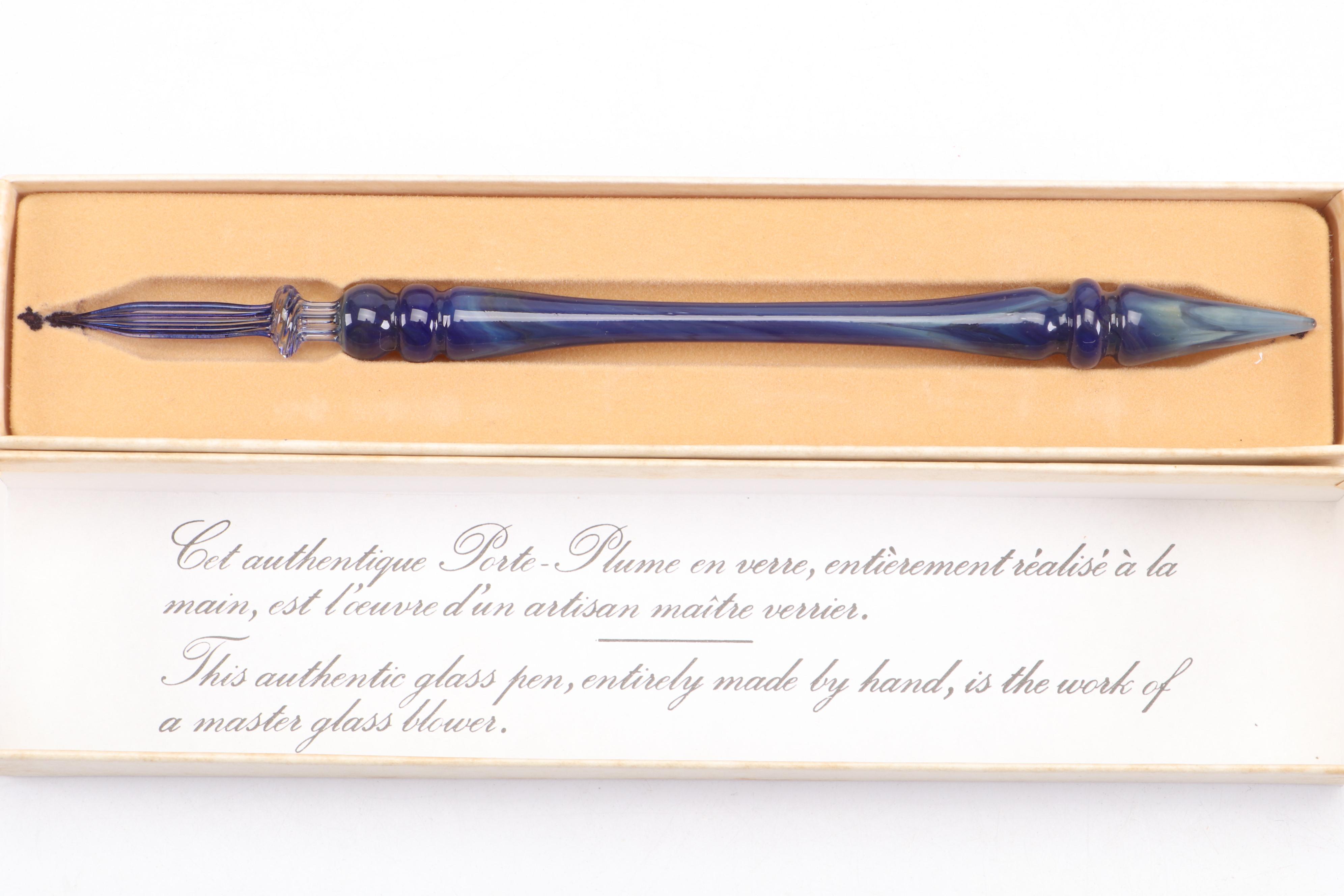 Murano Glass Dip Pen with Nibs and Paris D.Nore All-Glass Dip Pen